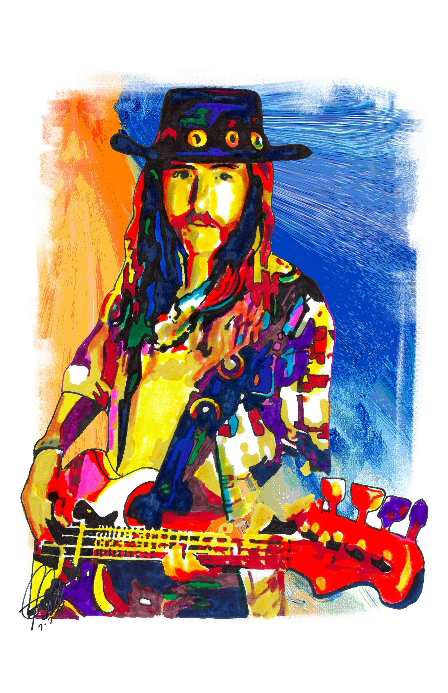 Berry Oakley Allman Brothers Southern Rock Music Print Poster Wall Art 11x17