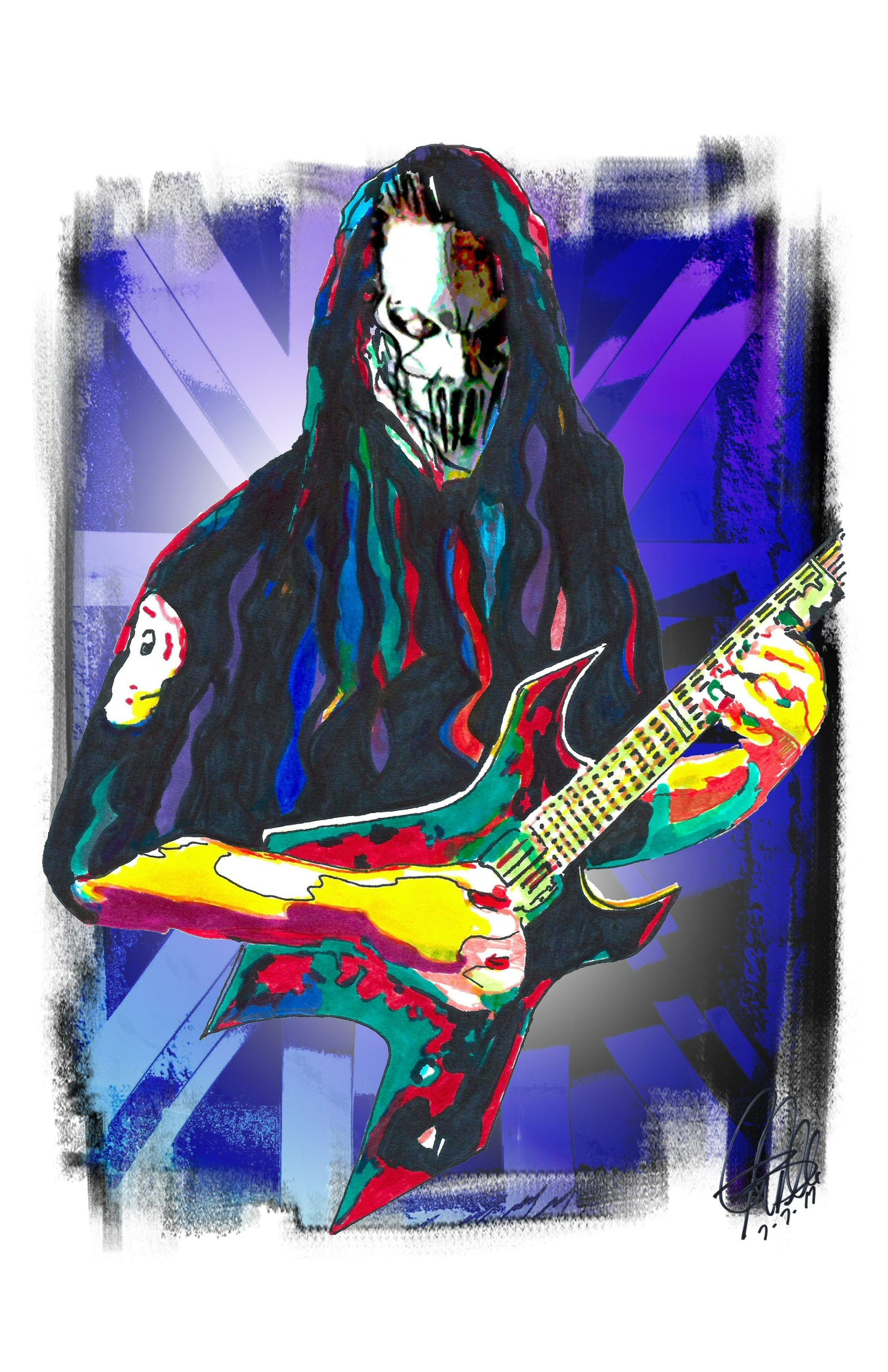 Mick Thomson Slipknot Guitar Groove Metal Music Poster Print Wall Art 11x17