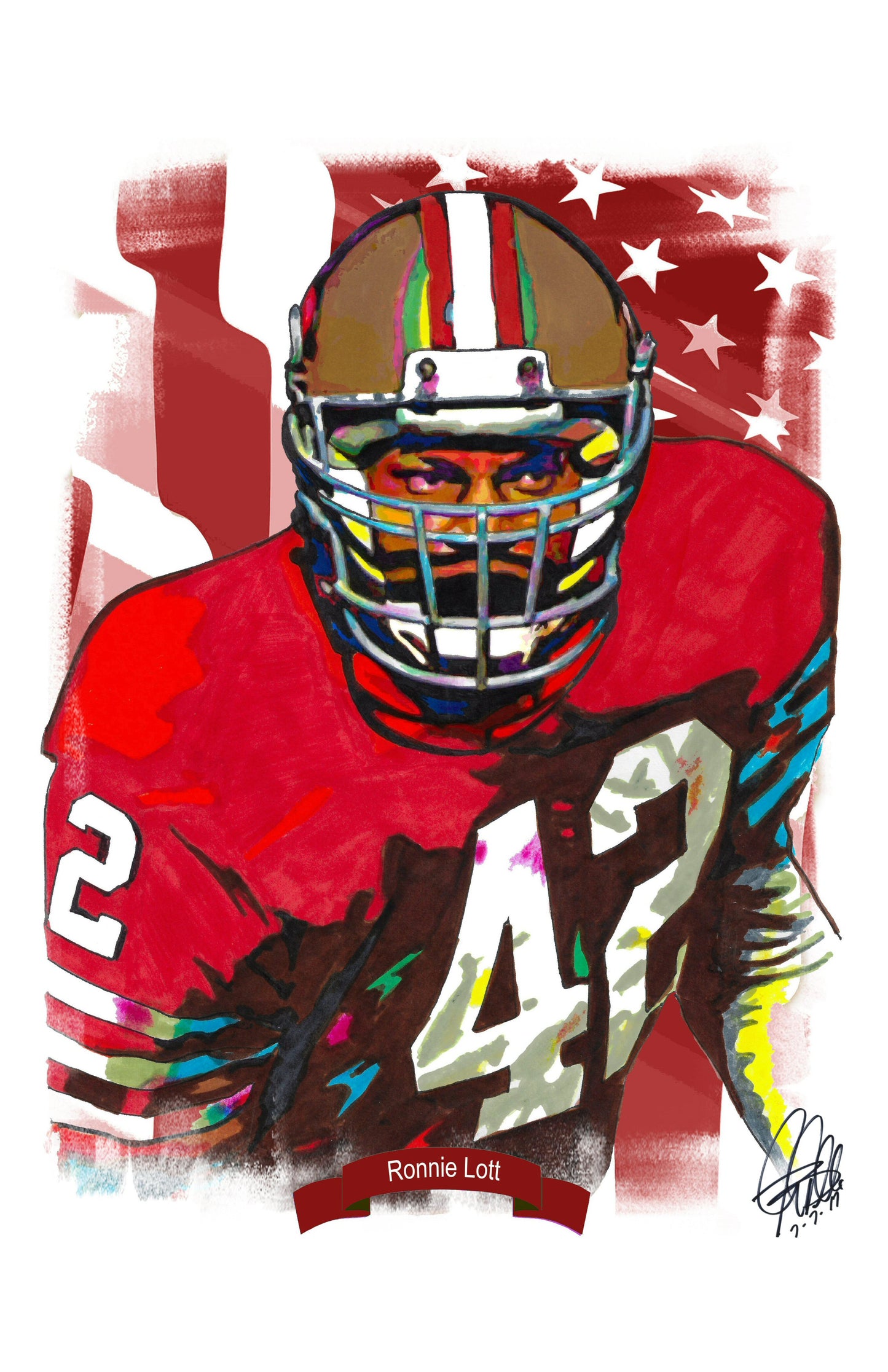 Ronnie Lott San Francisco 49ers Football Sports Poster Print Wall Art 11x17