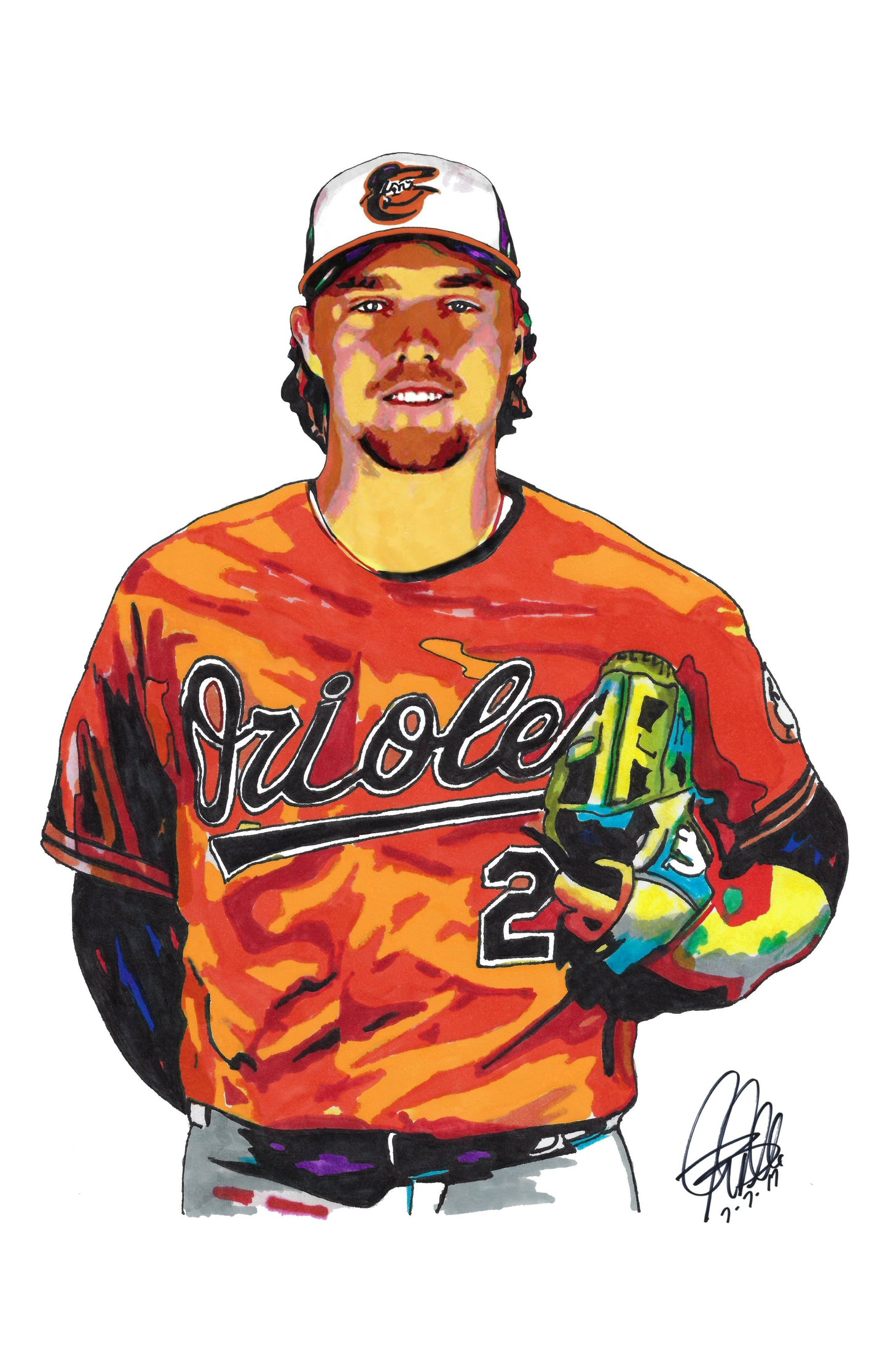 Gunnar Henderson Baltimore Orioles Baseball Print Poster Wall Art 11x17