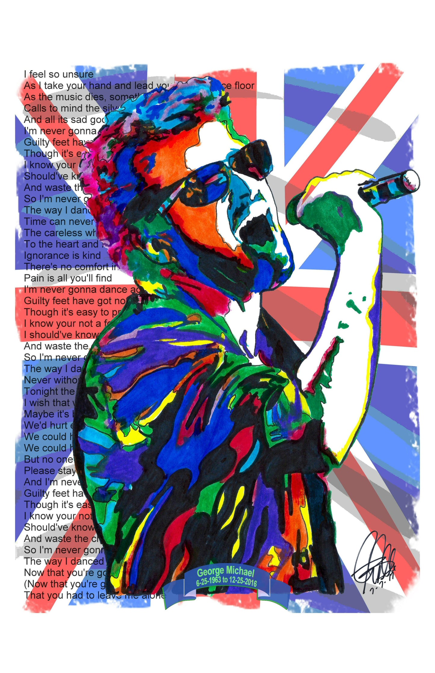 George Michael Singer Dance Pop Music Poster Print Wall Art 11x17
