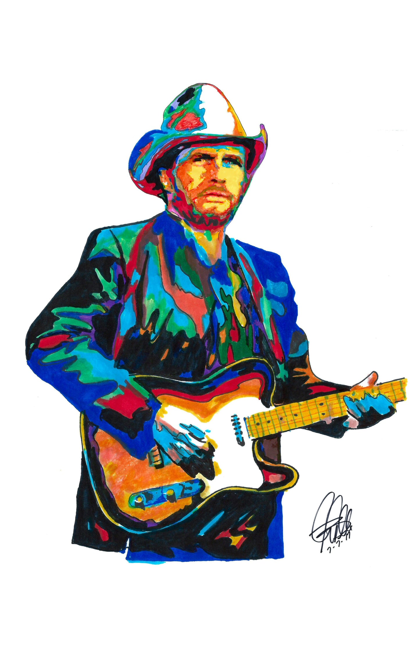 Merle Haggard Singer Guitar Outlaw Country Music Poster Print Wall Art 11x17