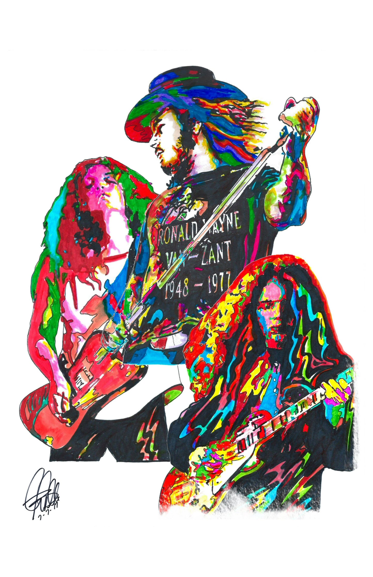 Lynyrd Skynyrd Ronnie Van Zant Country Rock Music Poster Print Wall Art 11x17