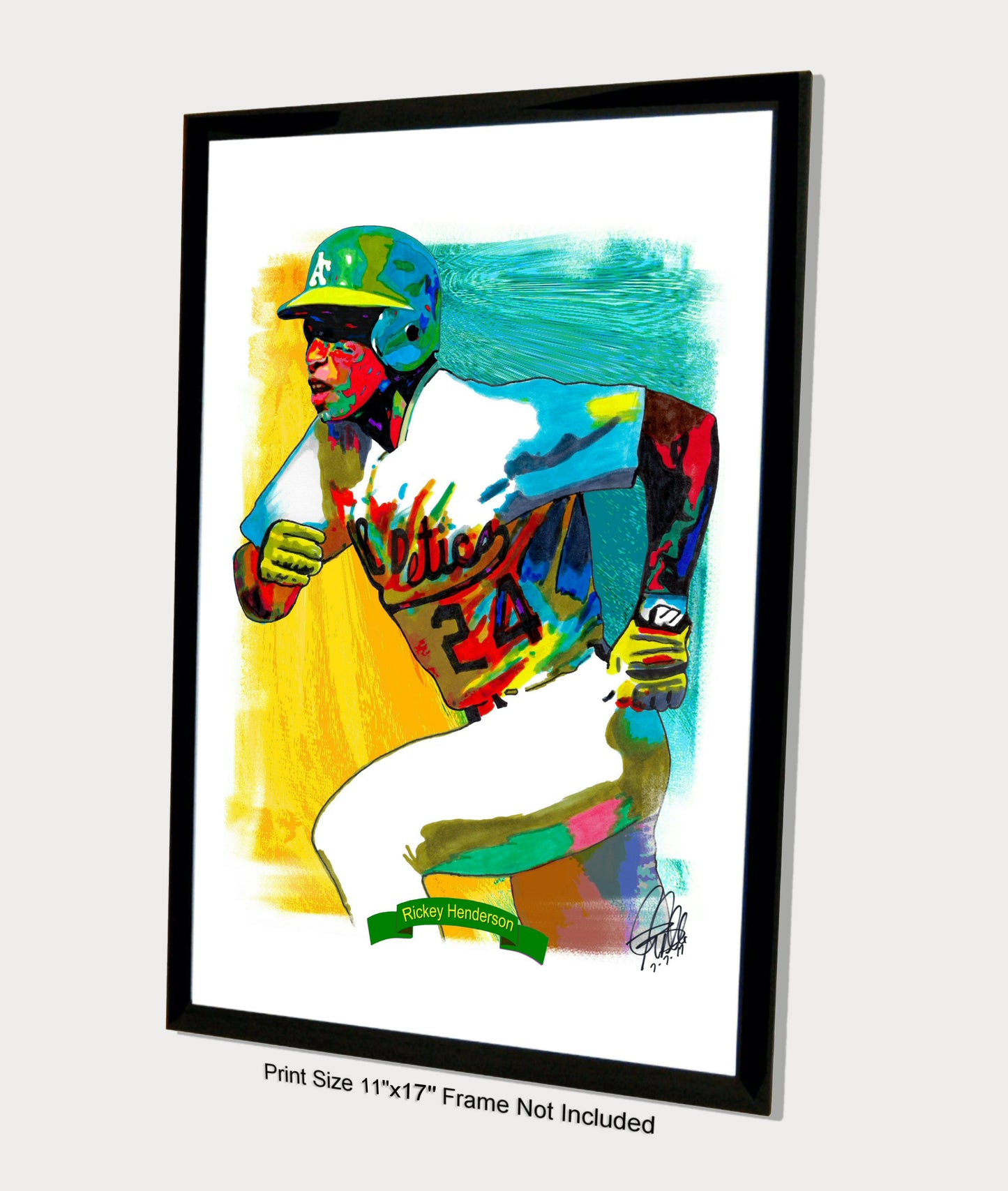 Rickey Henderson Oakland Athletics Baseball Sports Poster Print Wall Art 11x17