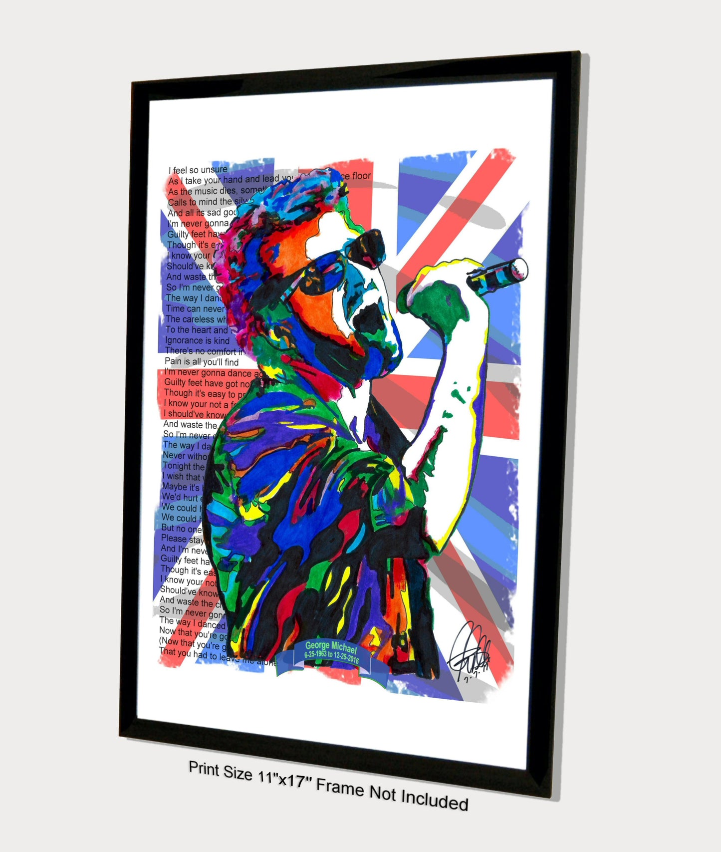 George Michael Singer Dance Pop Music Poster Print Wall Art 11x17