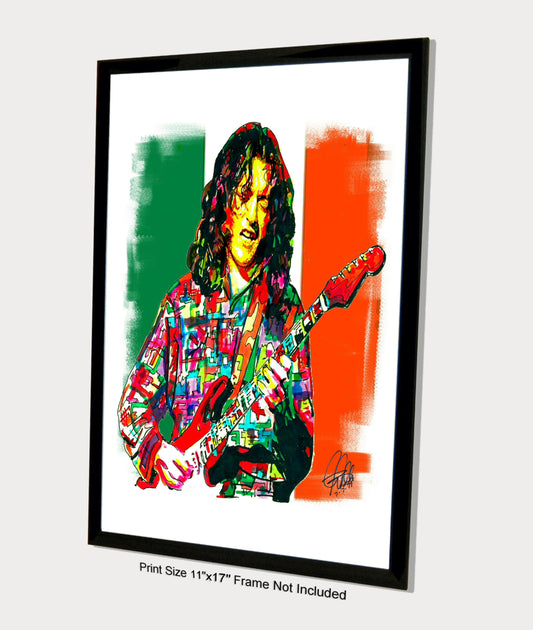 Rory Gallagher Guitar Blues Rock Music Poster Print Wall Art 11x17