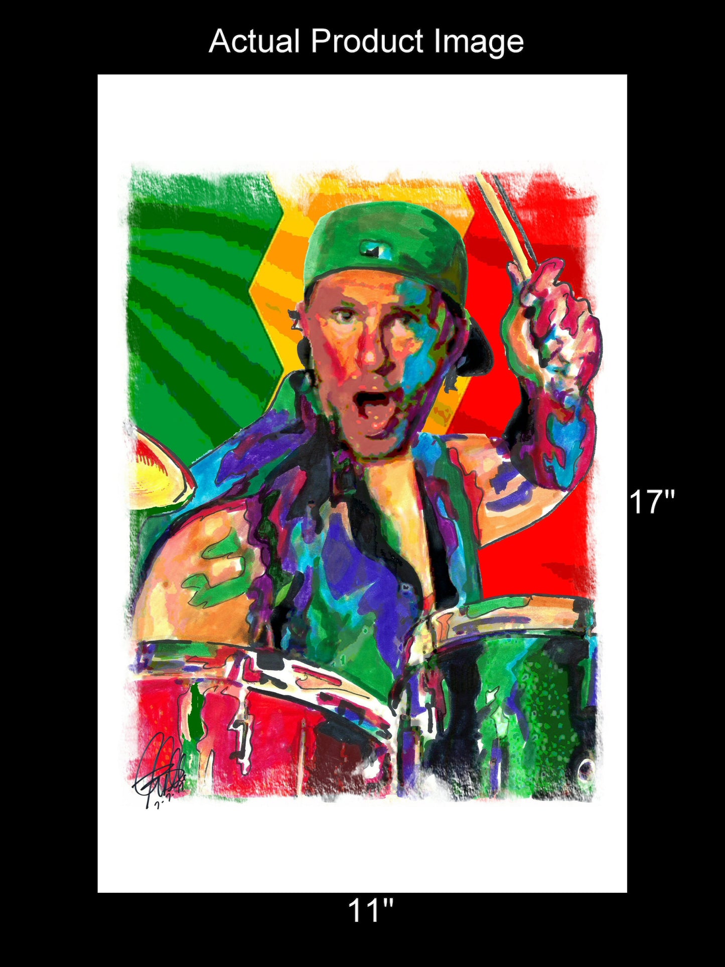 Chad Smith Red Hot Chili Peppers Drums Funk Rock Poster Print Wall Art 11x17