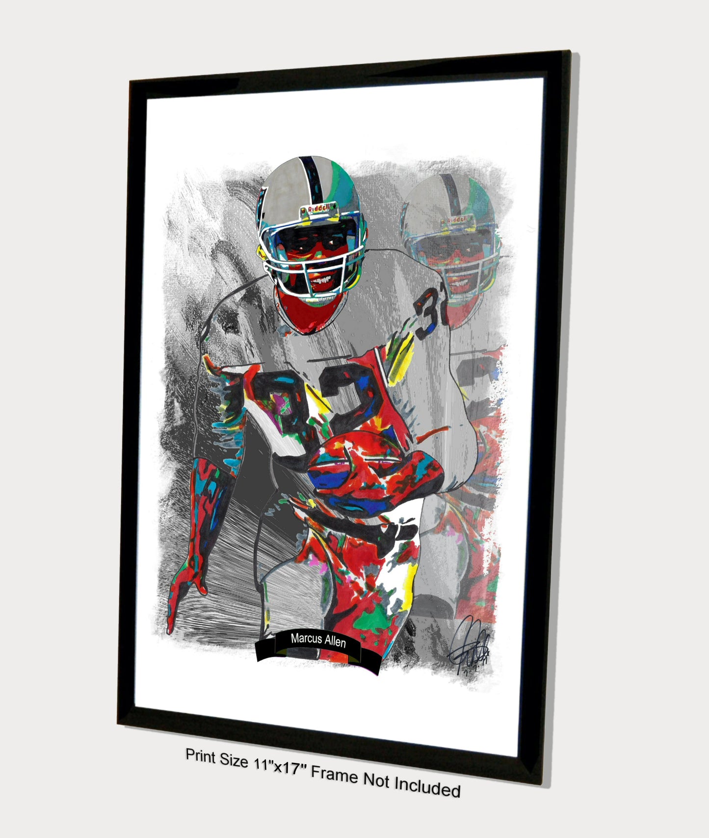 Marcus Allen Oakland Raiders Football Sports Poster Print Wall Art 11x17