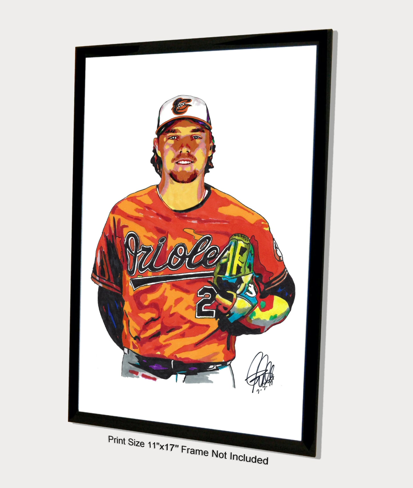 Gunnar Henderson Baltimore Orioles Baseball Print Poster Wall Art 11x17