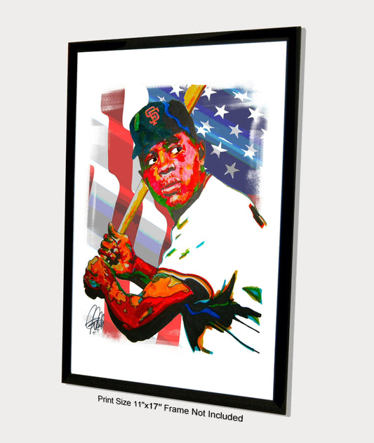 Willie Mays San Francisco Giants Baseball Sports Poster Print Wall Art 11x17