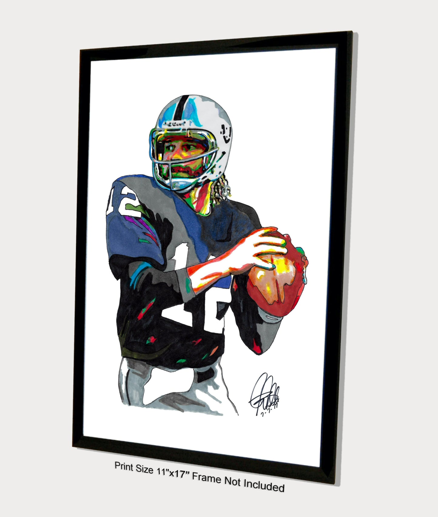 Ken Stabler Oakland Raiders Quarterback Football Poster Print Wall Art 11x17