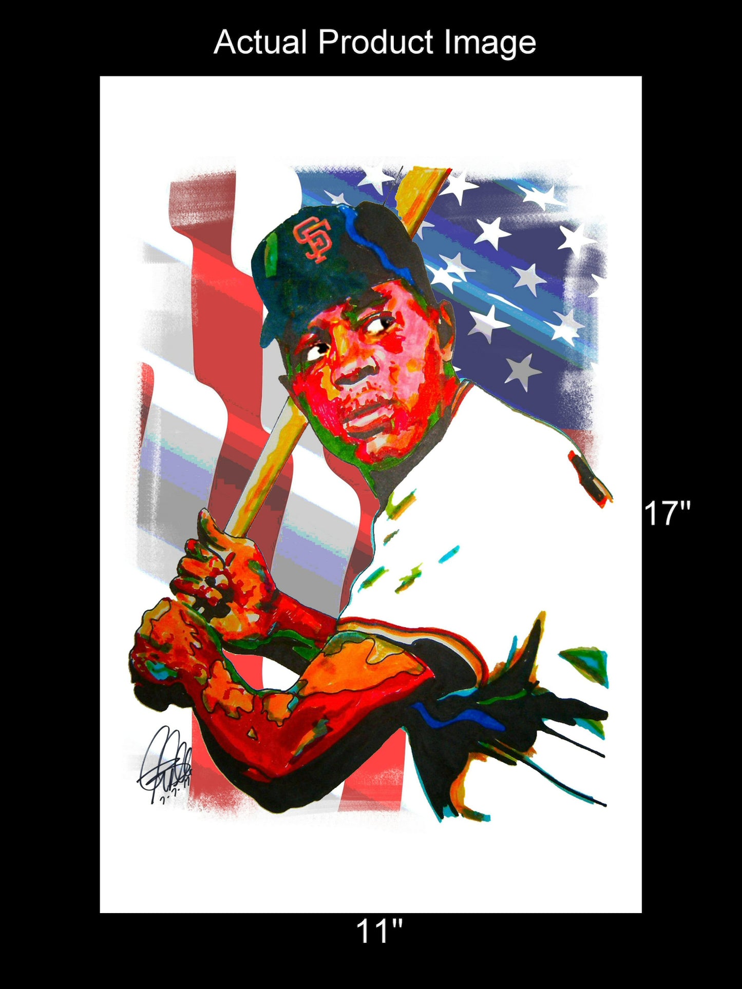 Willie Mays San Francisco Giants Baseball Sports Poster Print Wall Art 11x17