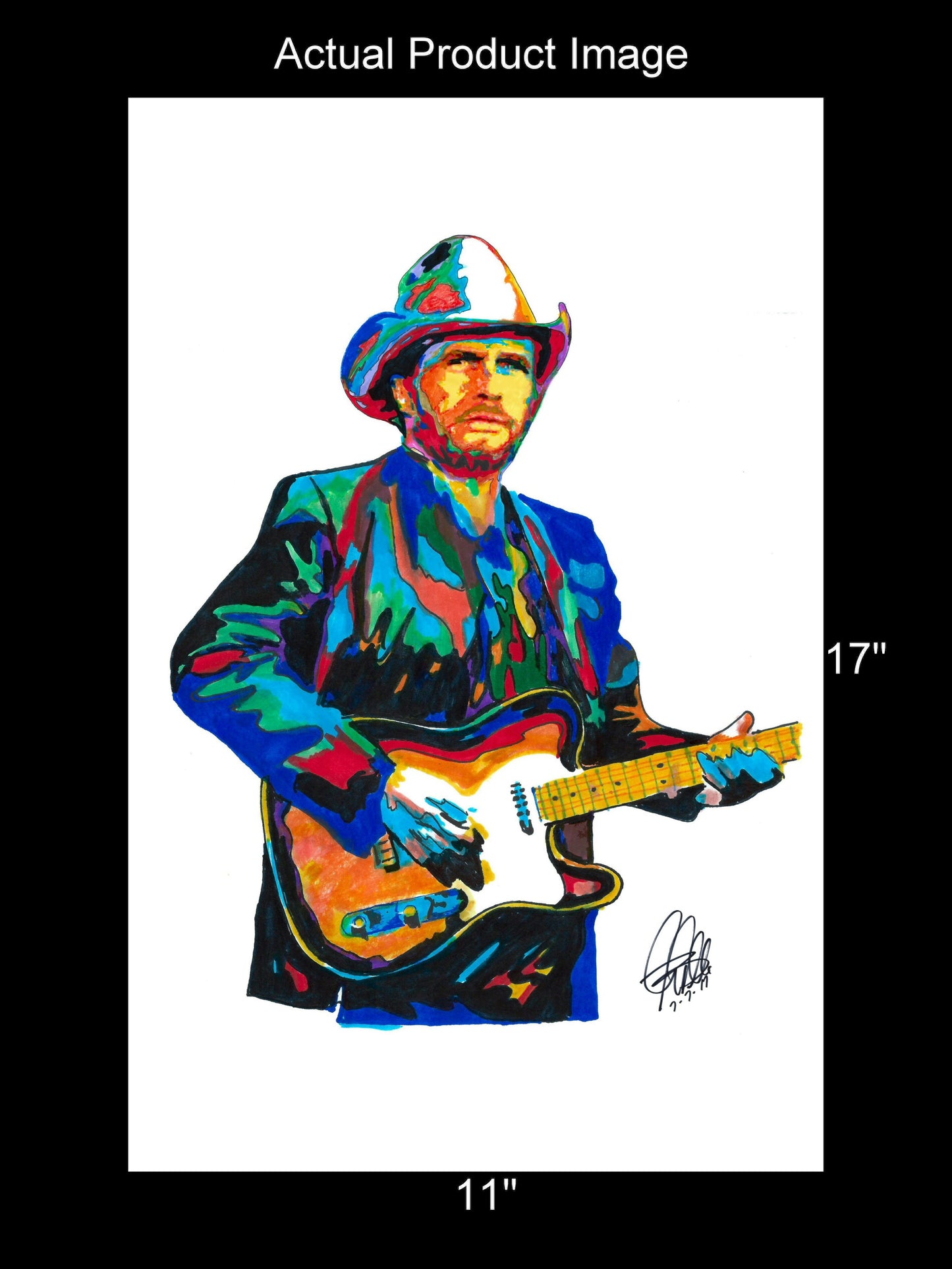 Merle Haggard Singer Guitar Outlaw Country Music Poster Print Wall Art 11x17