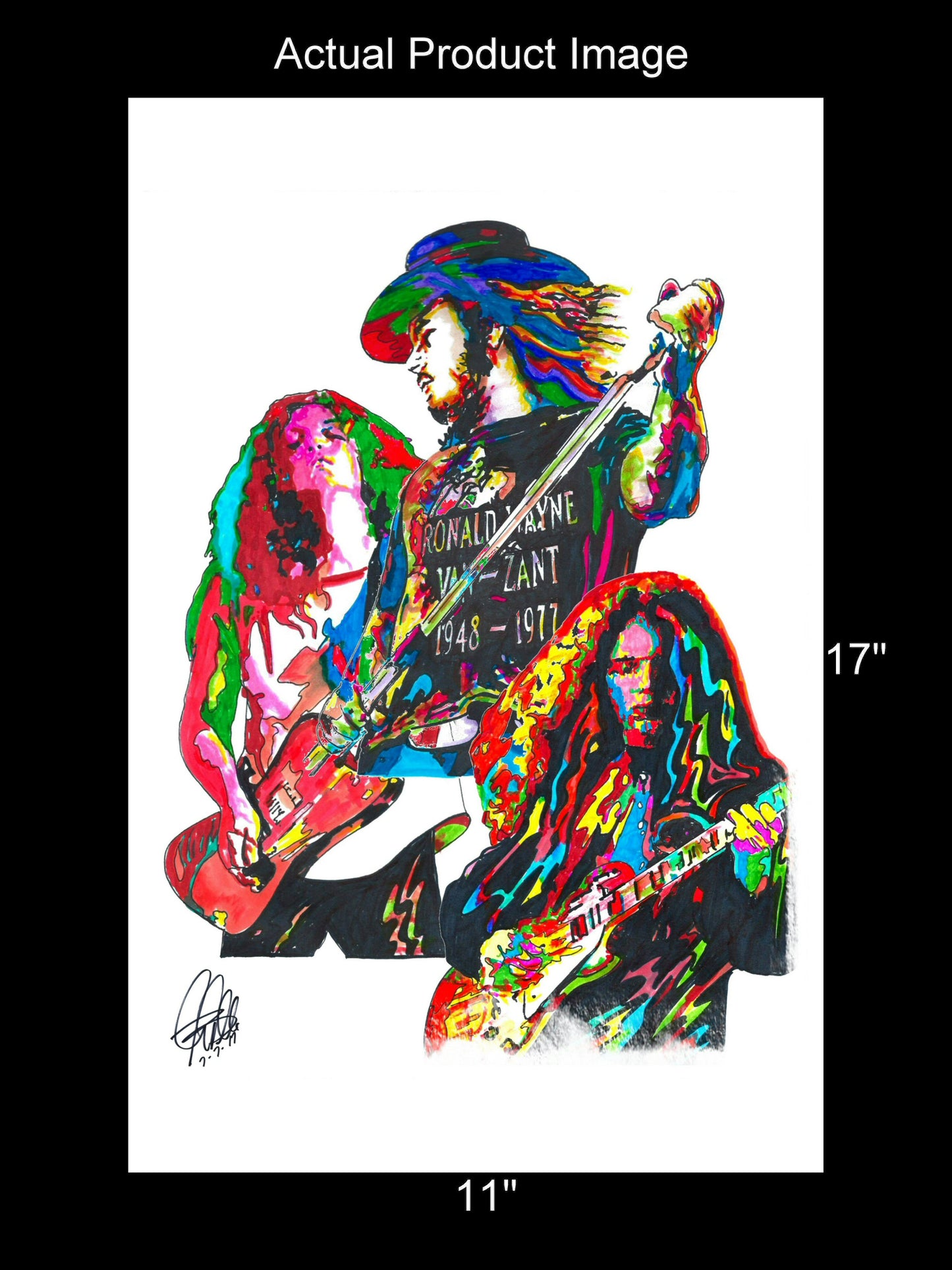 Lynyrd Skynyrd Ronnie Van Zant Country Rock Music Poster Print Wall Art 11x17