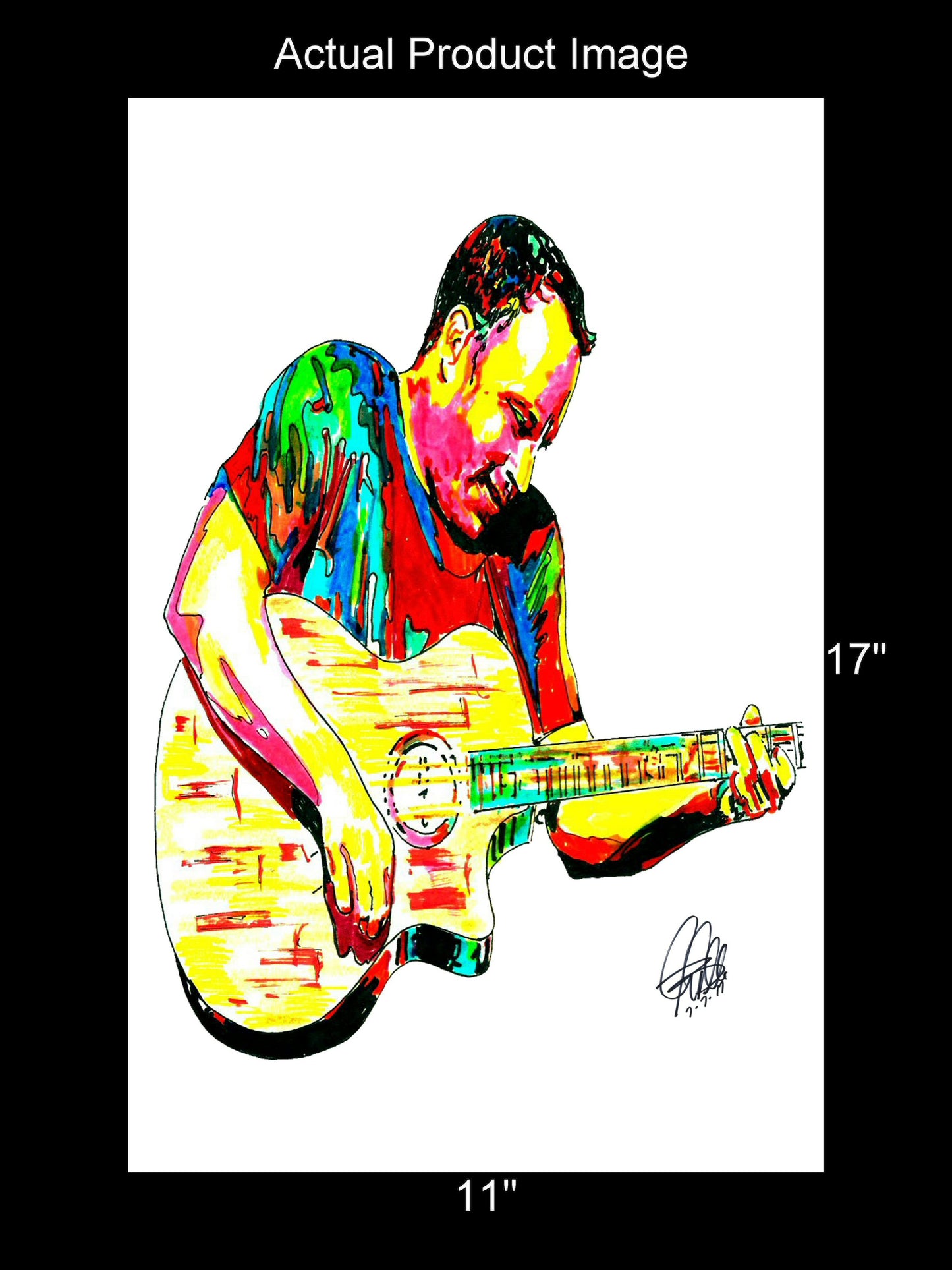 Dave Matthews Singer Guitar Rock Music Poster Print Wall Art 11x17