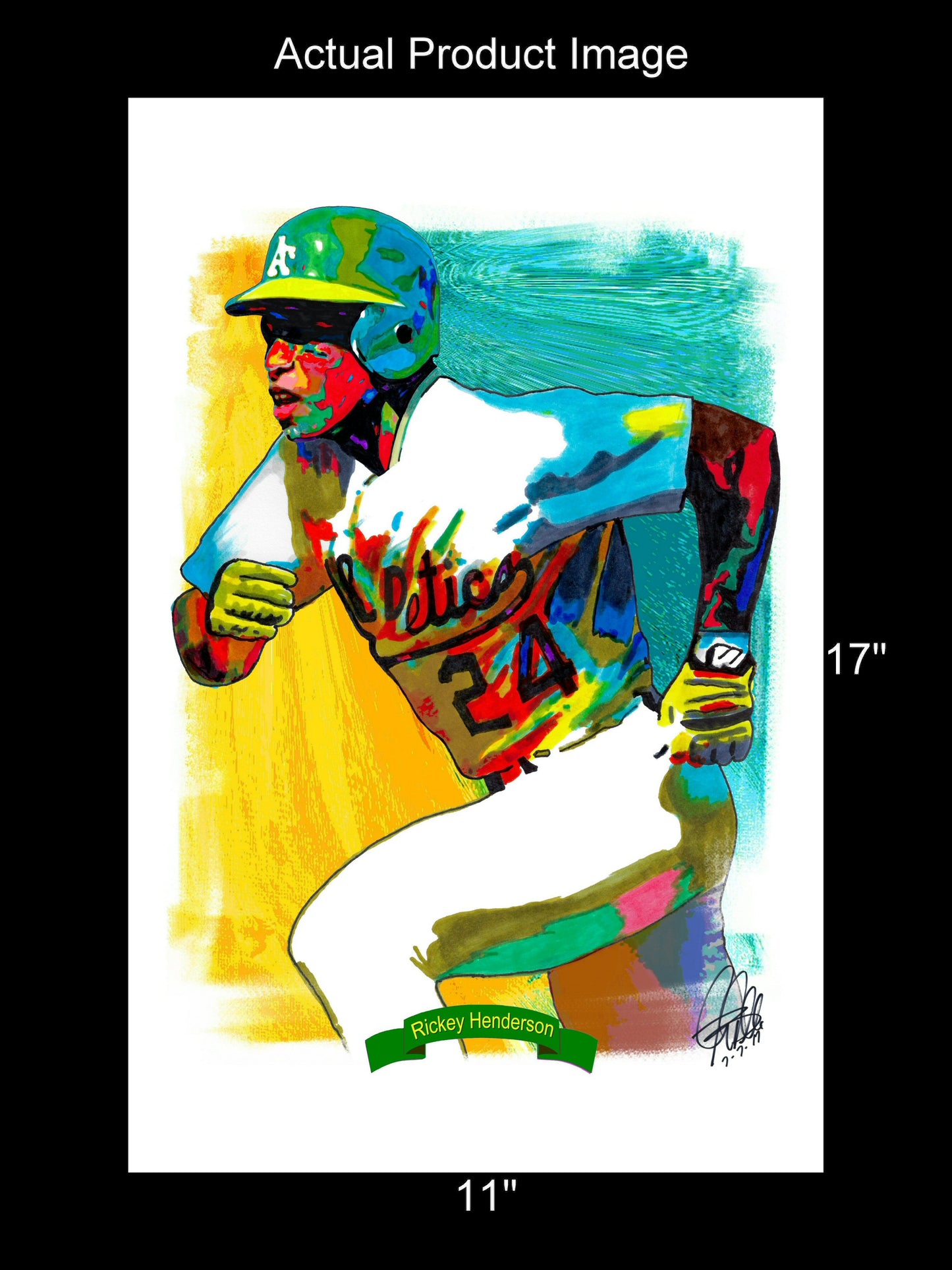 Rickey Henderson Oakland Athletics Baseball Sports Poster Print Wall Art 11x17