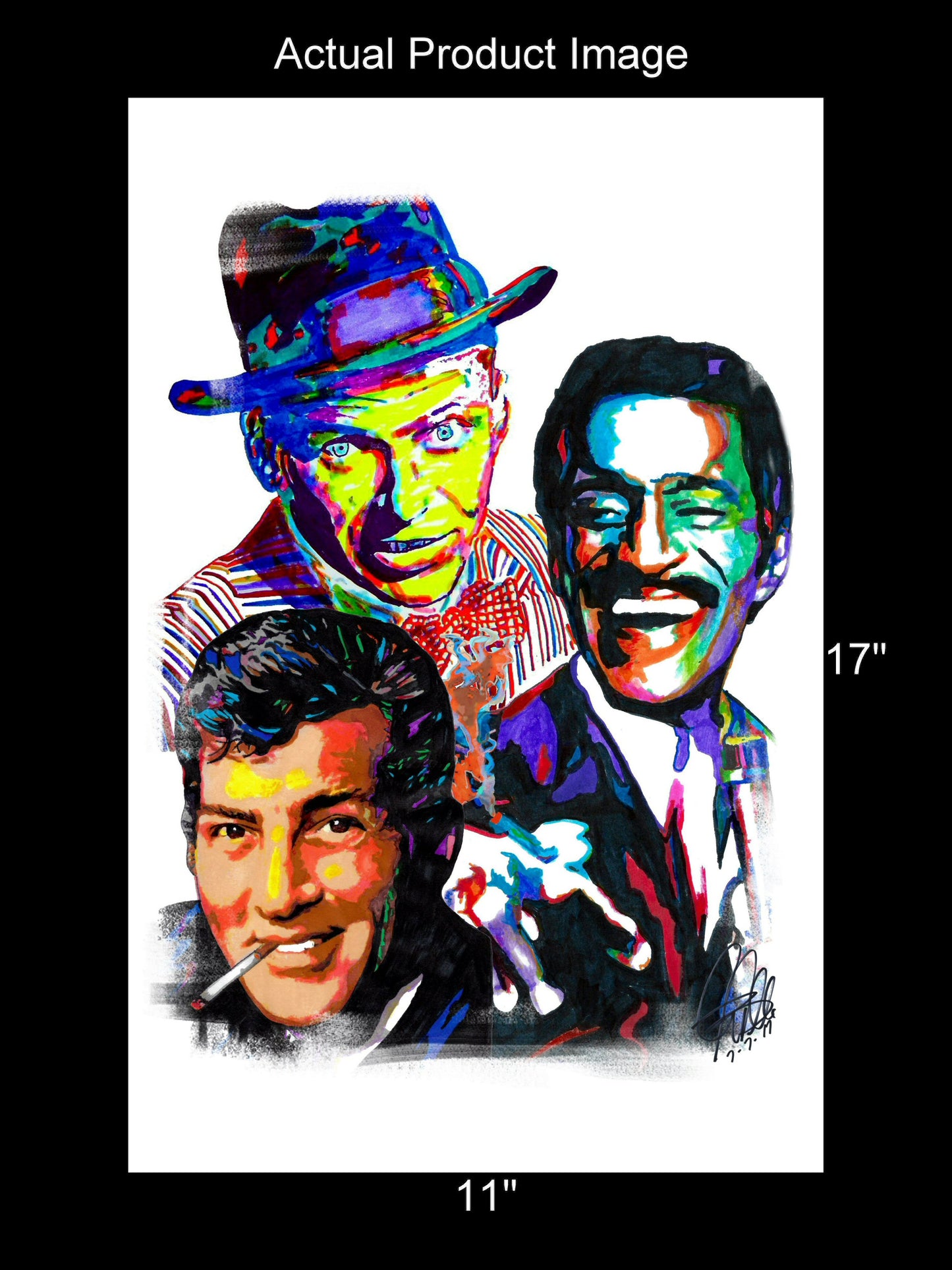 Rat Pack Frank Sinatra Sammy Davis Jr Dean Martin Music Print Wall Art 11x17