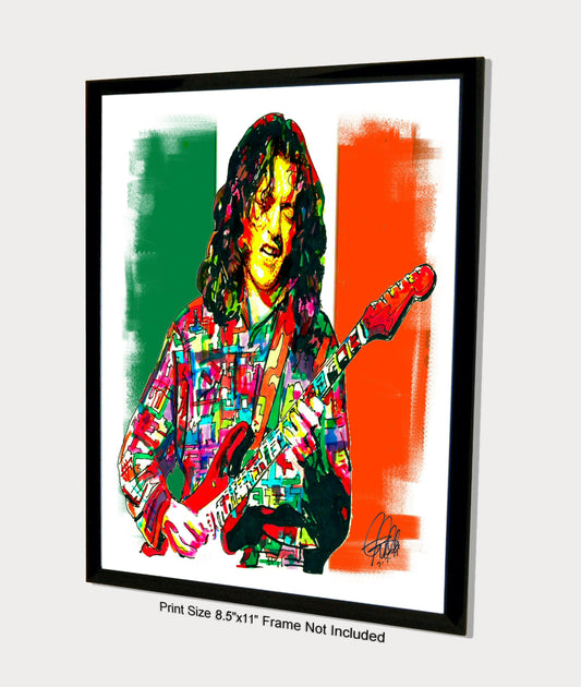 Rory Gallagher Guitar Blues Rock Music Poster Print Wall Art 8.5x11