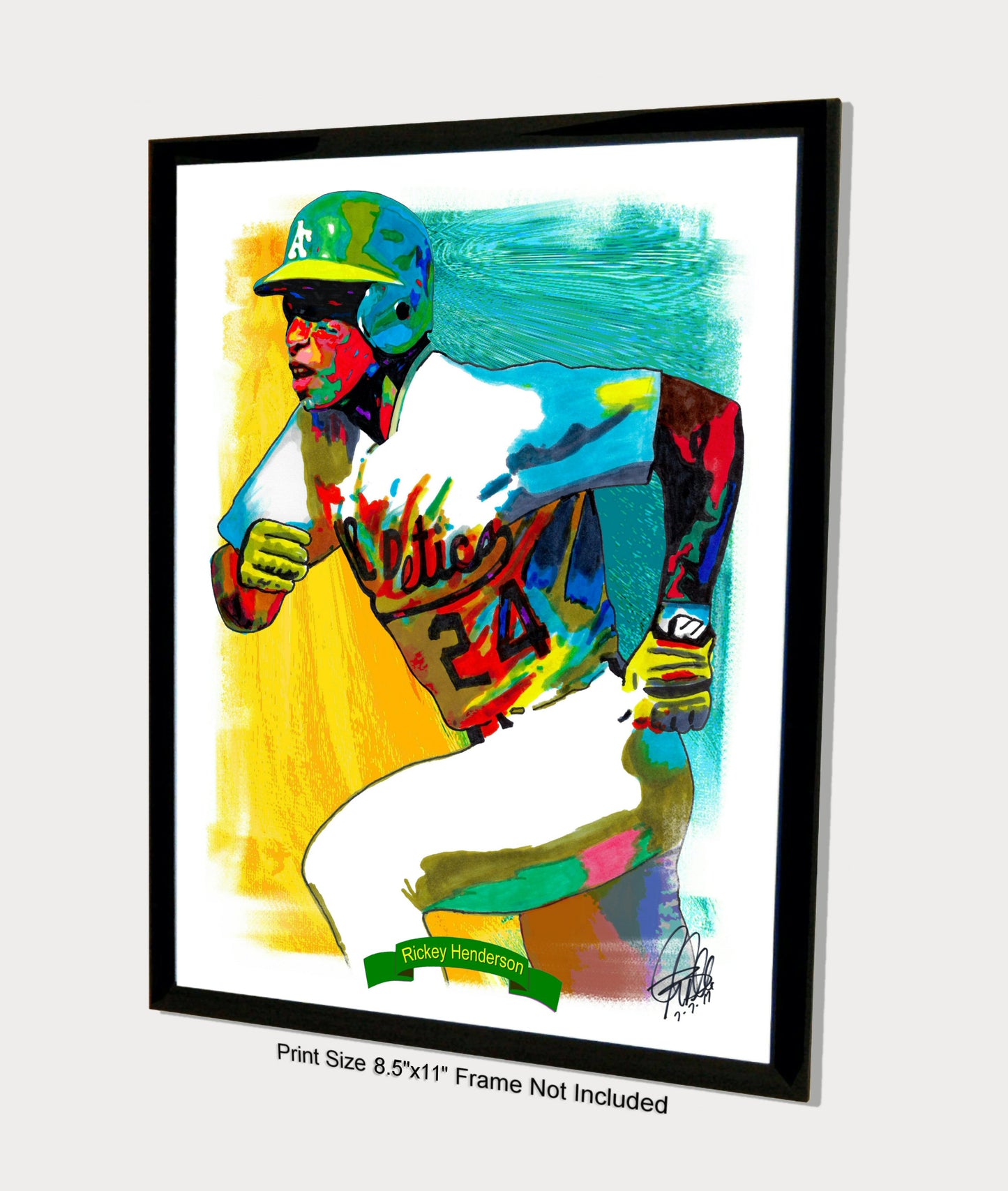 Rickey Henderson Oakland Athletics Baseball Sports Poster Print Wall Art 8.5x11