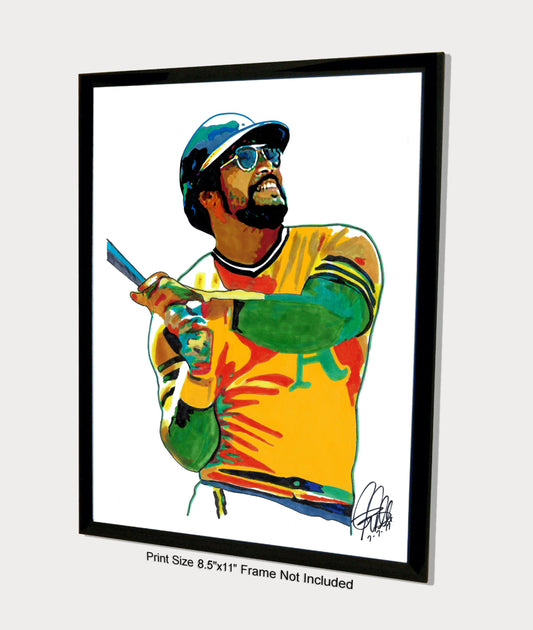 Reggie Jackson Oakland Athletics Baseball Right Fielder Poster Print Wall Art 8.5x11