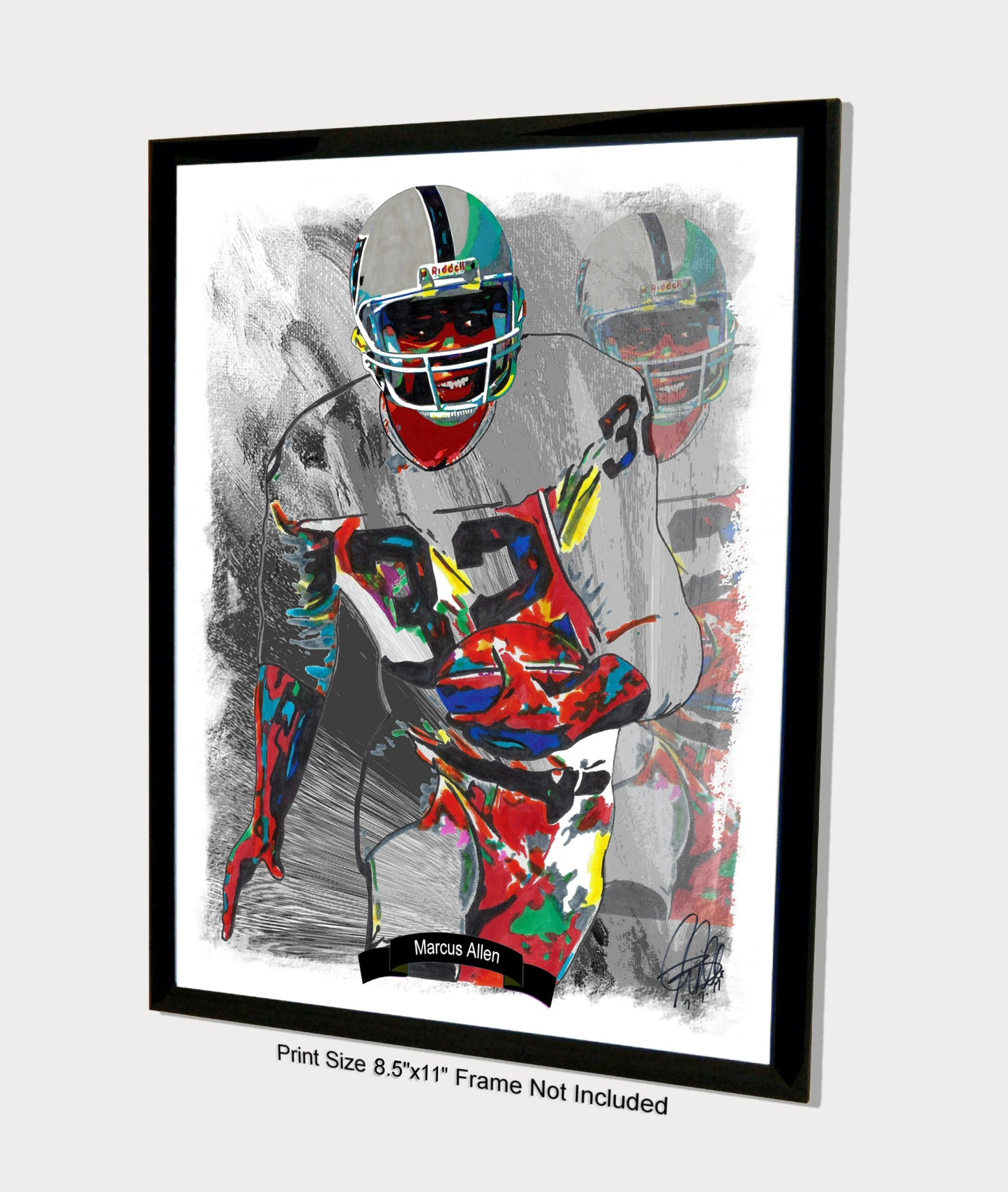 Marcus Allen Oakland Raiders Football Sports Poster Print Wall Art 8.5x11