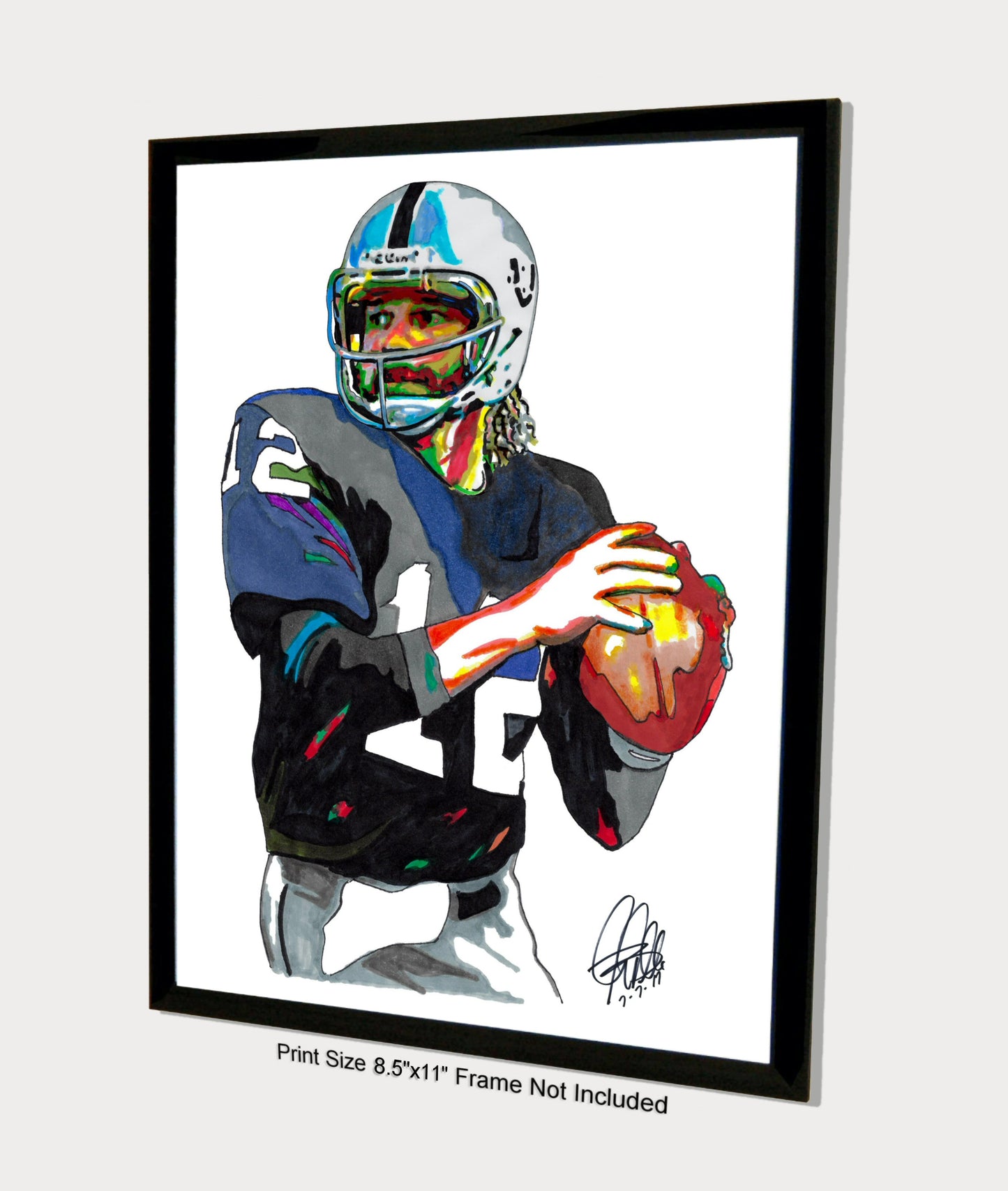Ken Stabler Oakland Raiders Quarterback Football Poster Print Wall Art 8.5x11