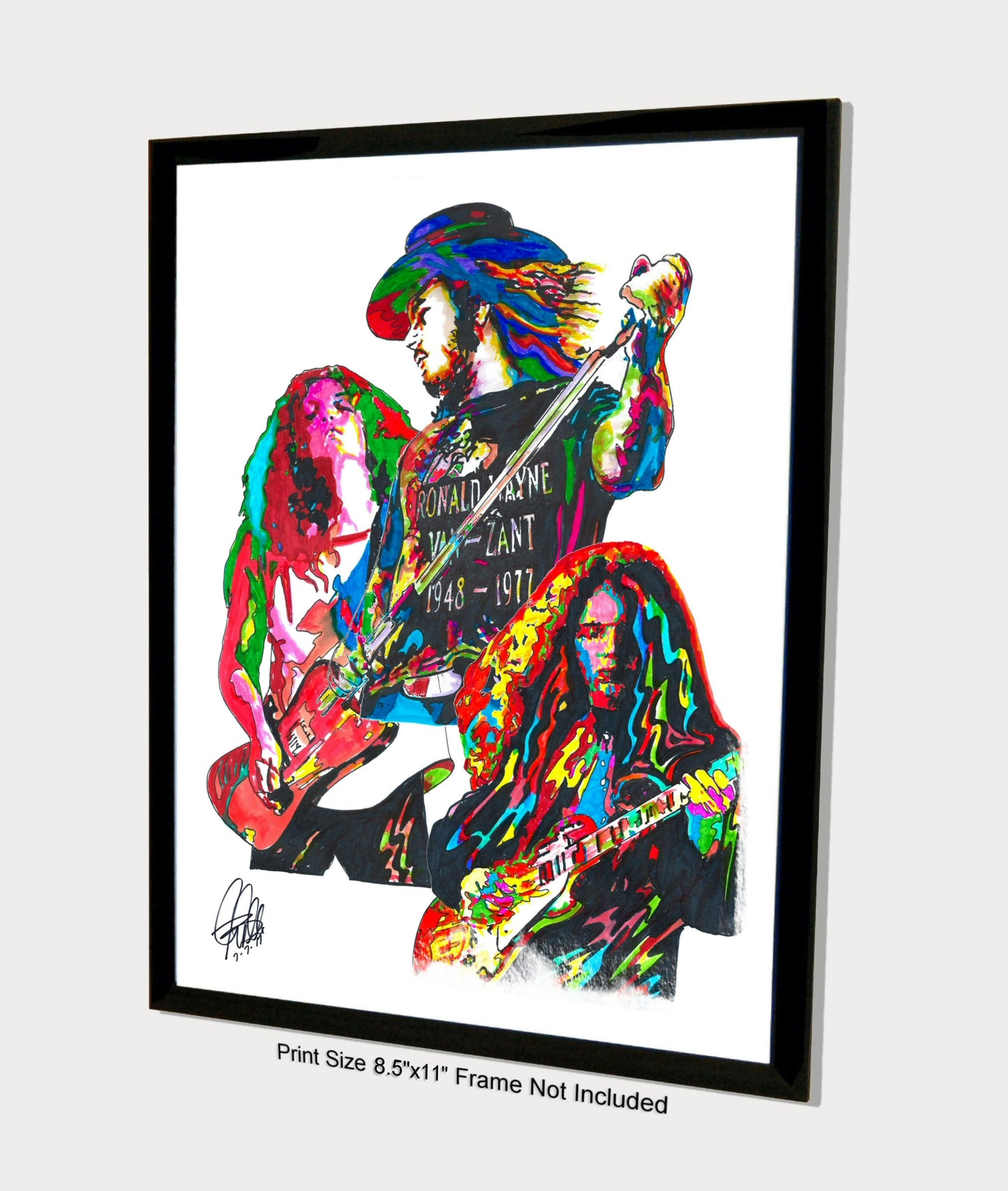 Lynyrd Skynyrd Ronnie Van Zant Country Rock Music Poster Print Wall Art 8.5x11