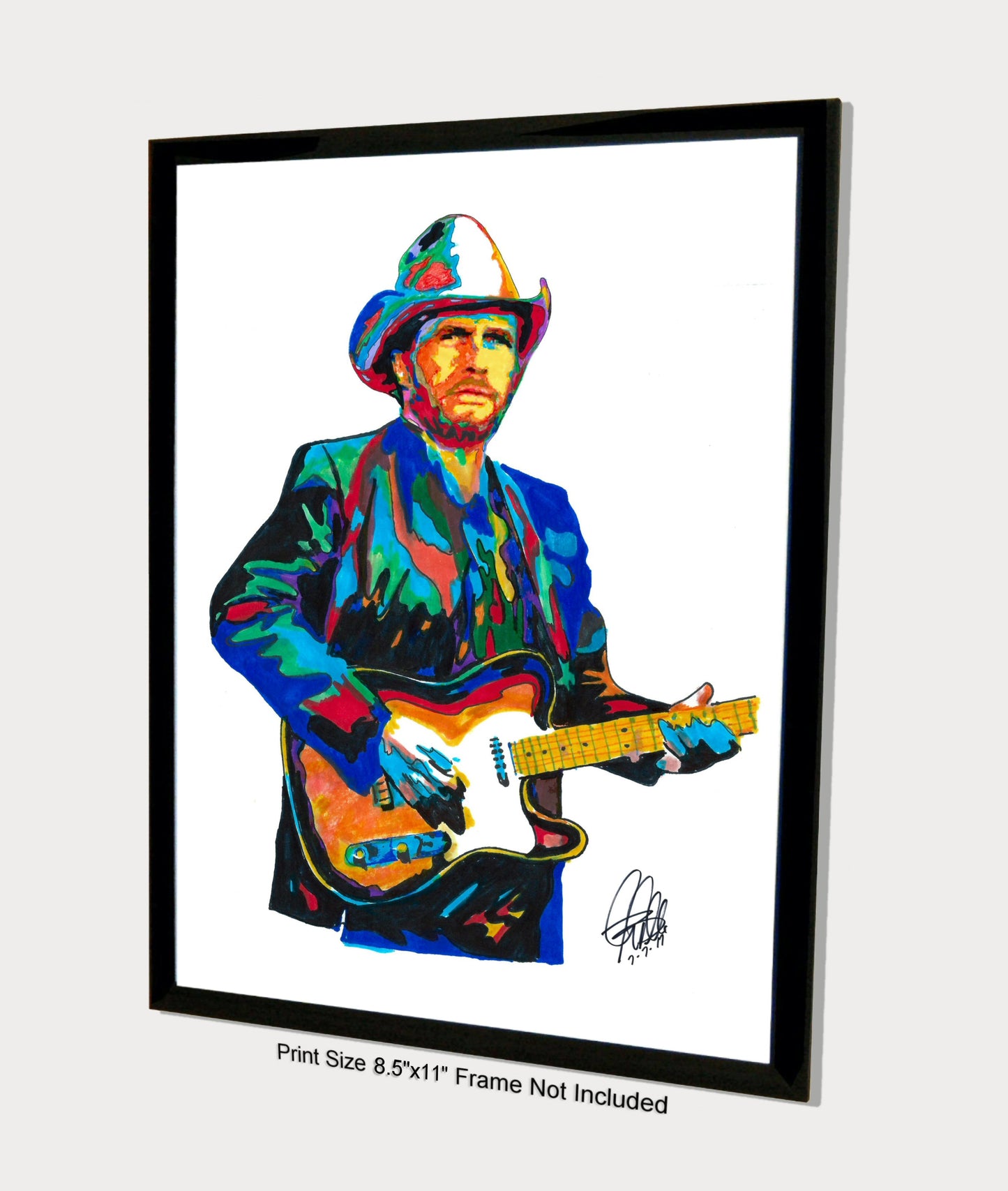 Merle Haggard Singer Guitar Outlaw Country Music Poster Print Wall Art 8.5x11