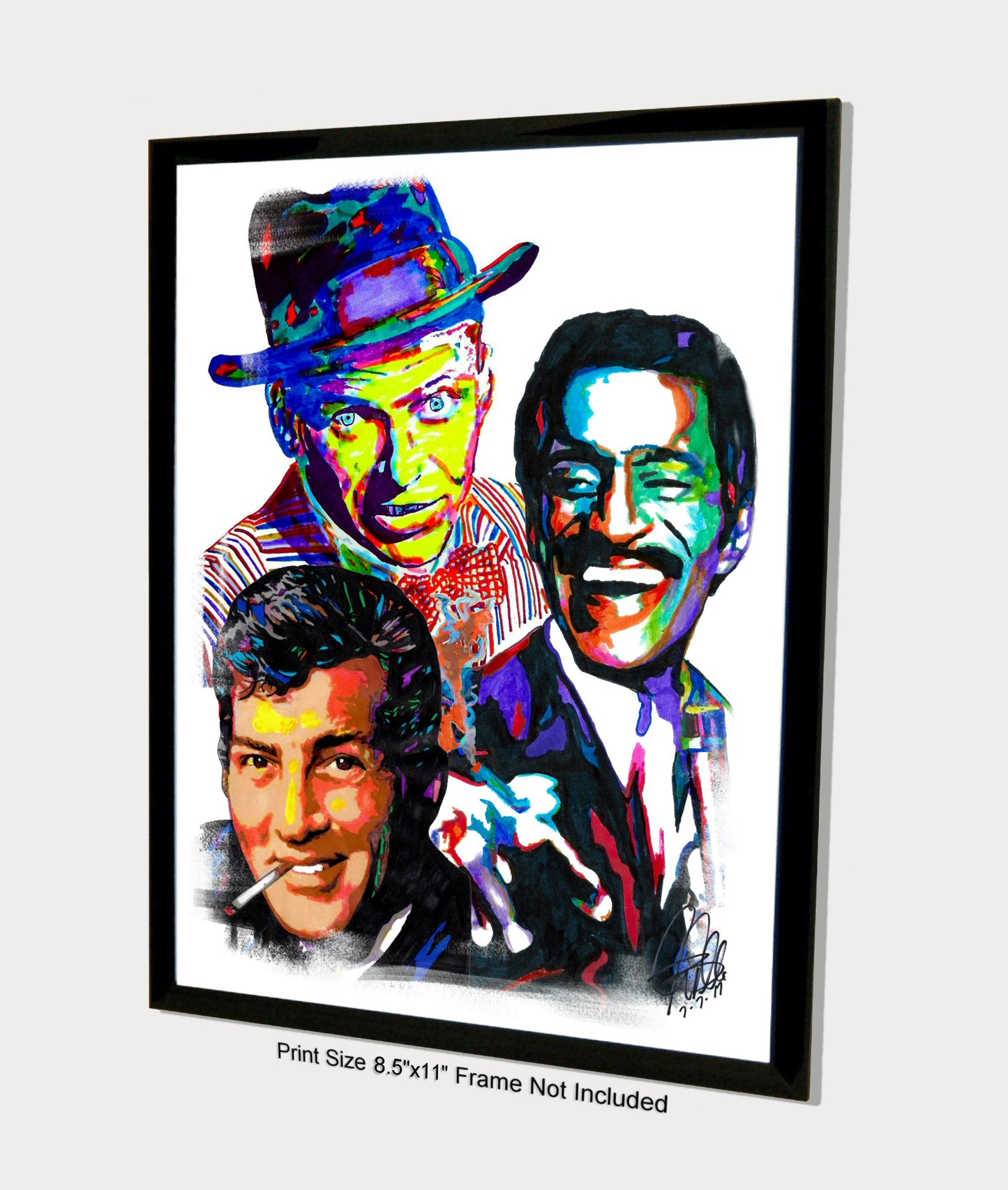 Rat Pack Frank Sinatra Sammy Davis Jr Dean Martin Music Print Wall Art 8.5x11