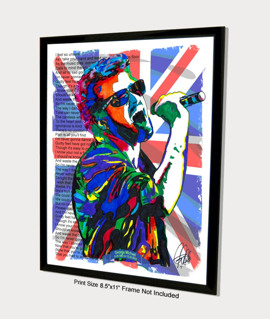 George Michael Singer Dance Pop Music Poster Print Wall Art 8.5x11