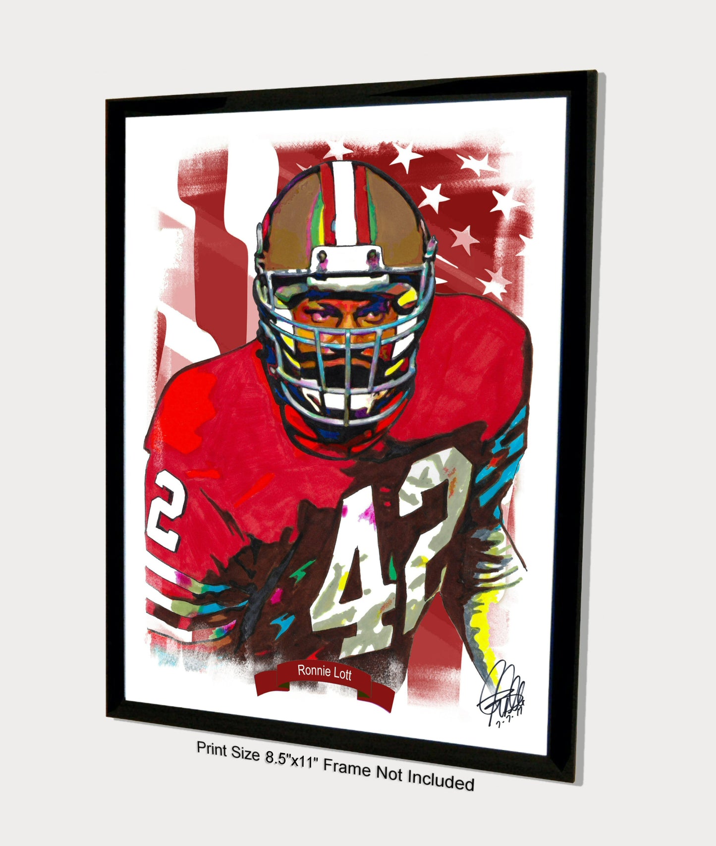 Ronnie Lott San Francisco 49ers Football Sports Poster Print Wall Art 8.5x11