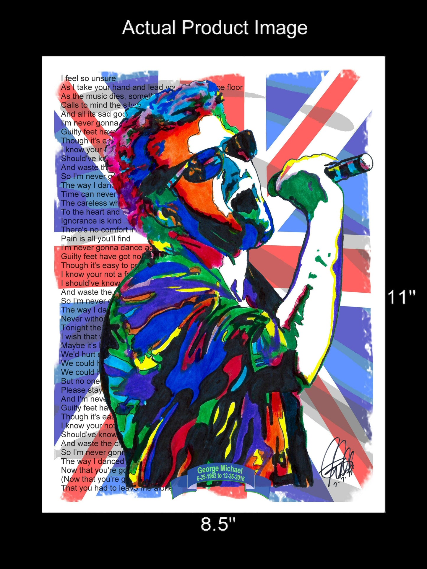 George Michael Singer Dance Pop Music Poster Print Wall Art 8.5x11
