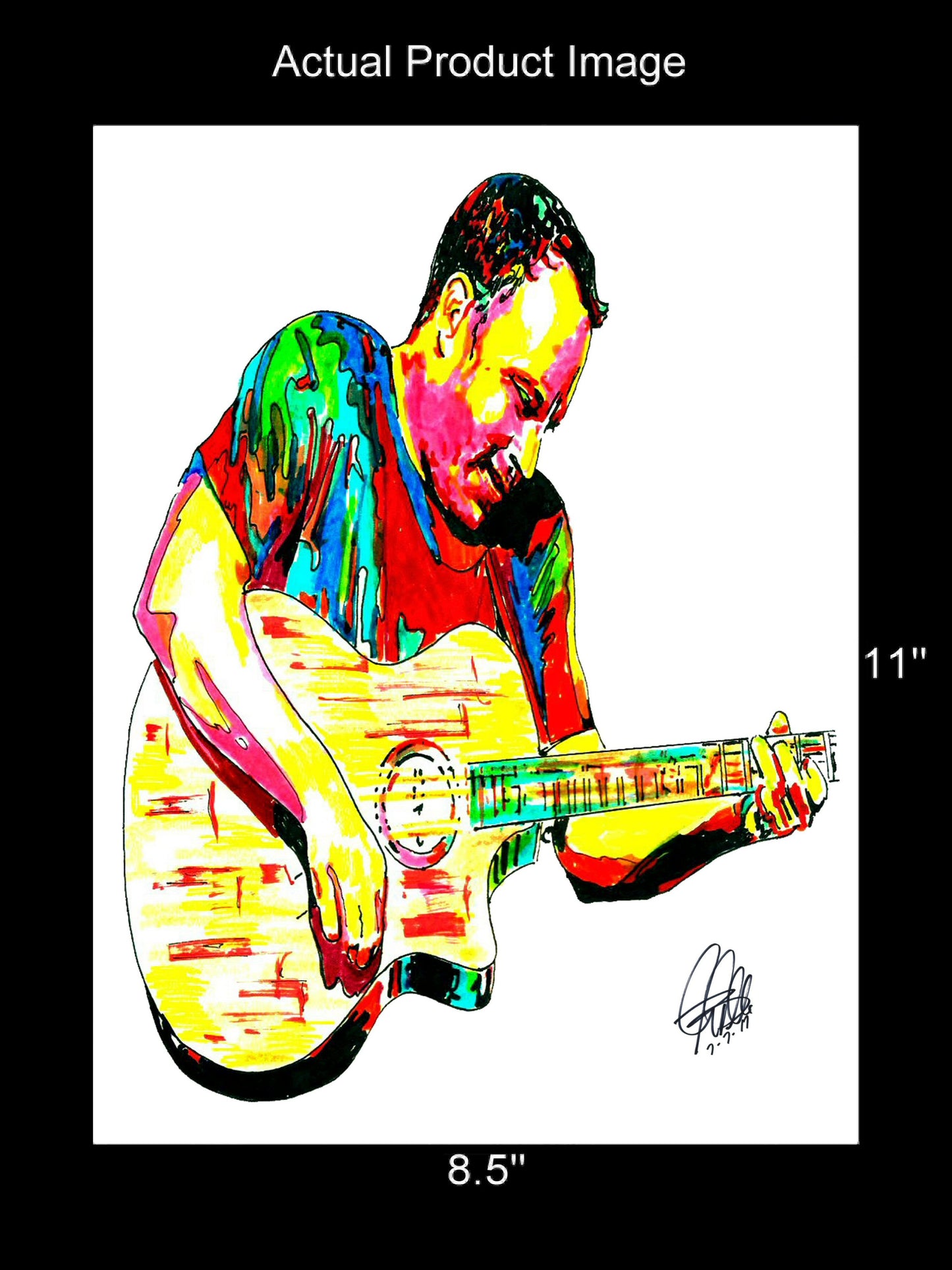 Dave Matthews Singer Guitar Rock Music Poster Print Wall Art8.5x11