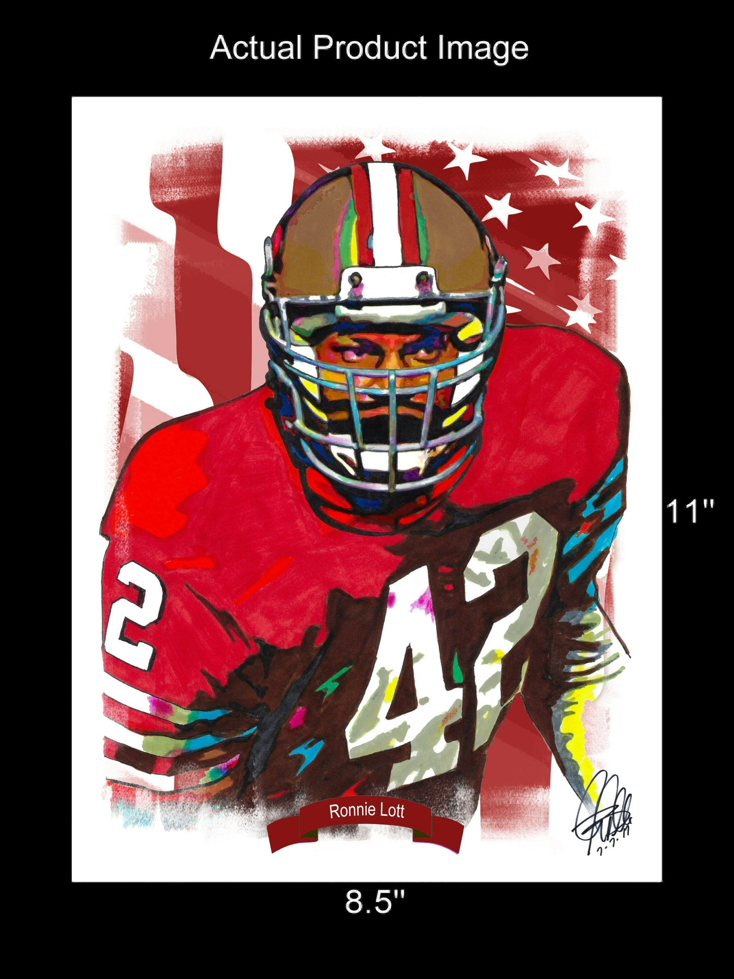 Ronnie Lott San Francisco 49ers Football Sports Poster Print Wall Art 8.5x11