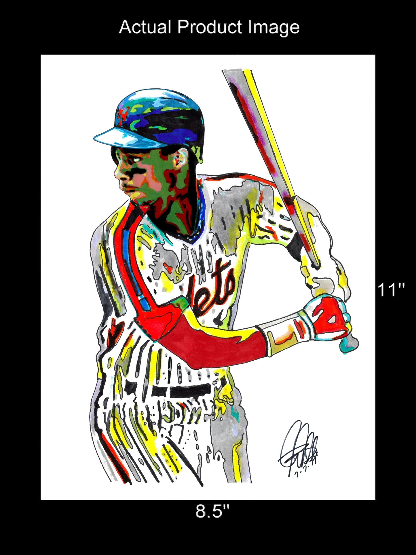 Darryl Strawberry New York Mets Baseball Poster Print Wall Art 8.5x11