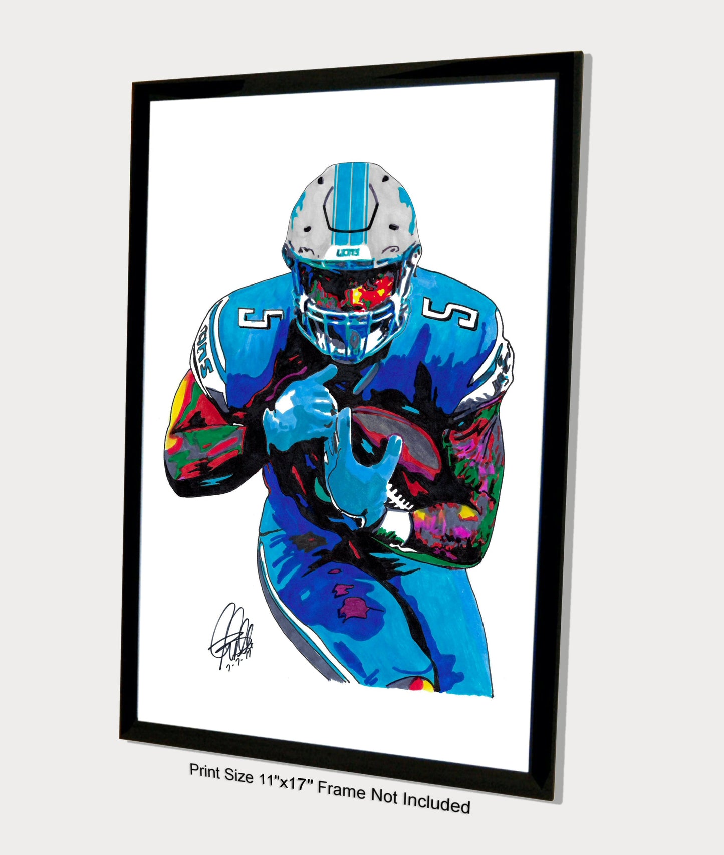 David Montgomery Detroit Lions Football RB Poster Print Wall Art 11x17