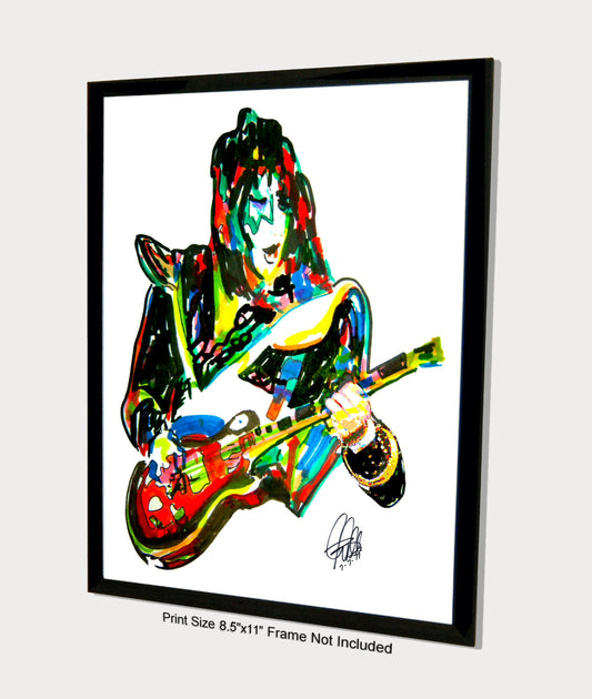 Ace Frehley Kiss New York Groove Guitar Rock Music Print Poster Wall Art 8.5x11