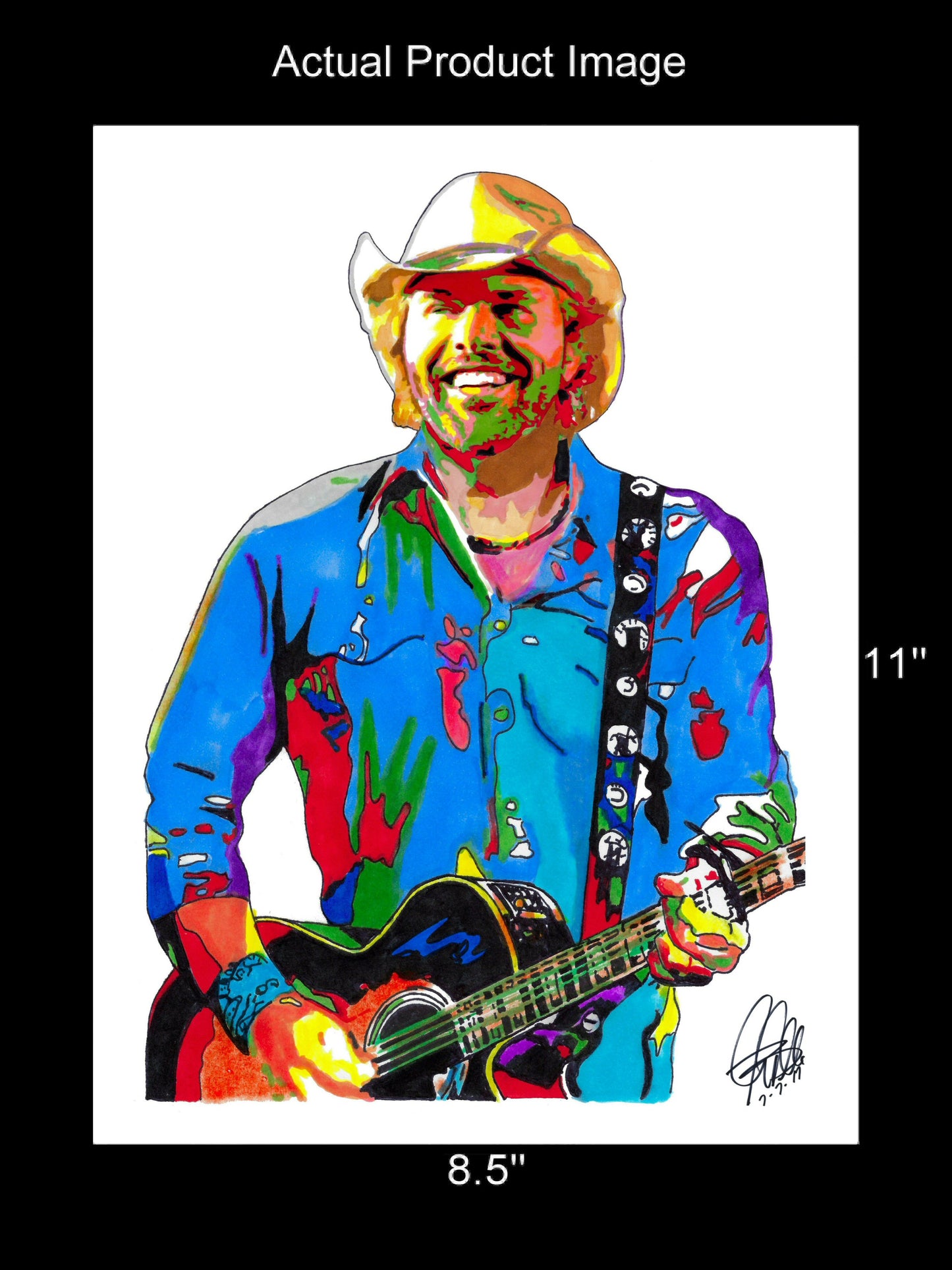 Toby Keith Singer Country Music Poster Print Tribute Wall Art 8.5x11