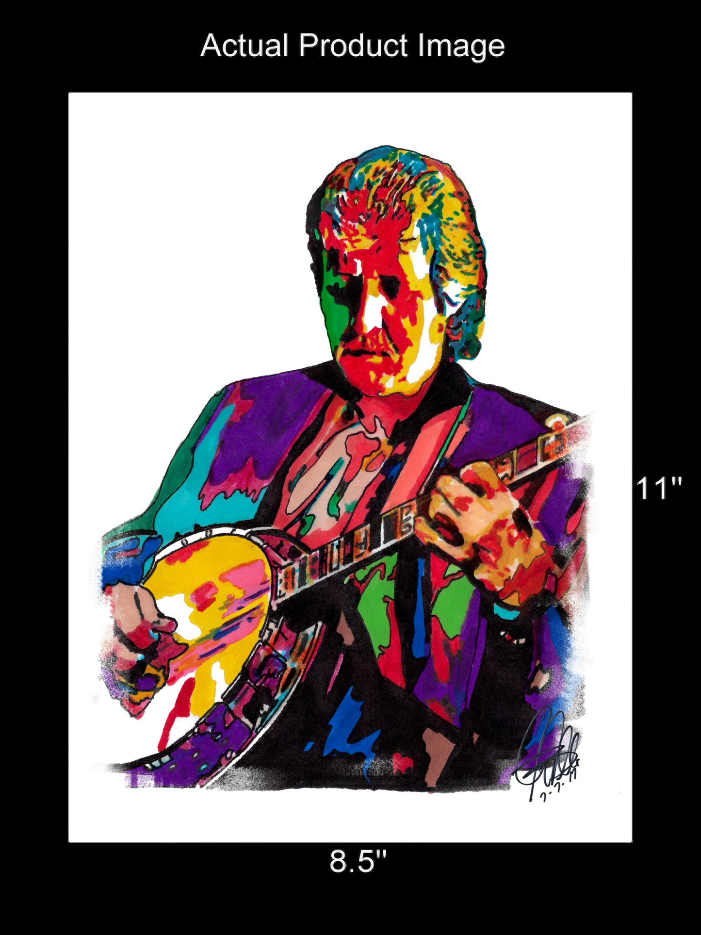 JD Crowe Banjo Bluegrass Country Music Poster Print Wall Art 8.5x11