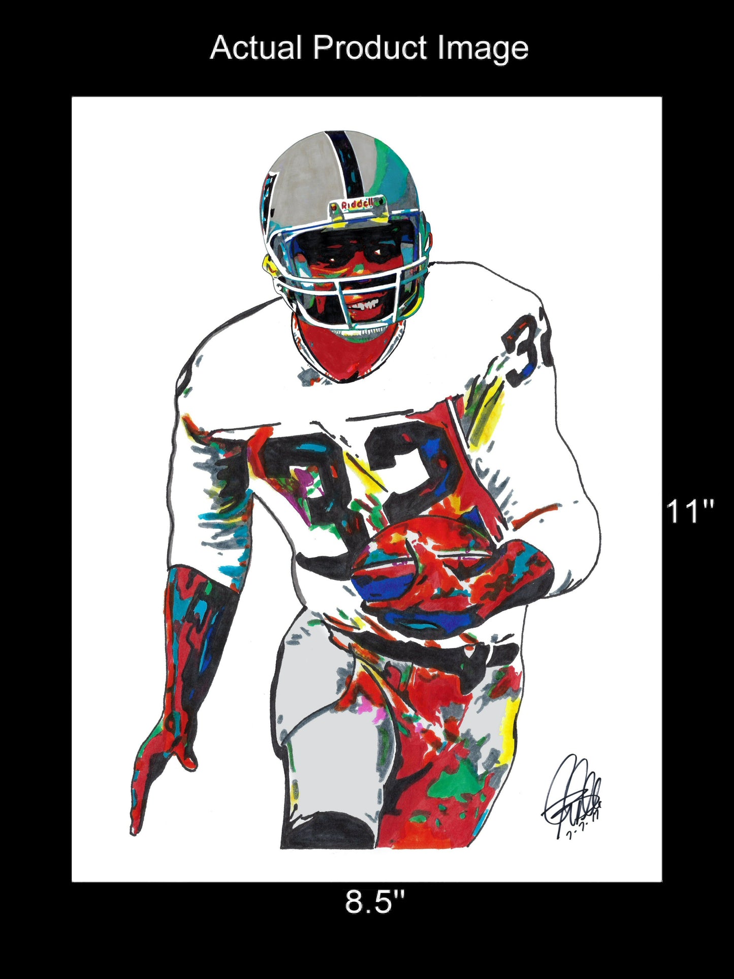 Marcus Allen Oakland Raiders Football Running Back Poster Print Wall Art 8.5x11