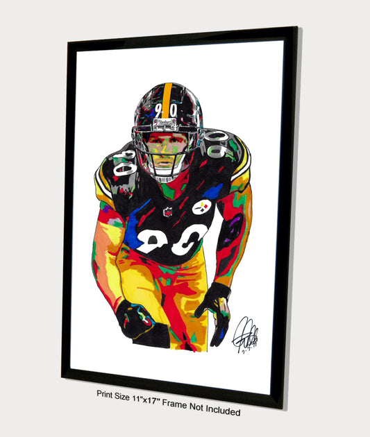 TJ Watt Pittsburgh Steelers Football Sports Poster Print Wall Art 11x17