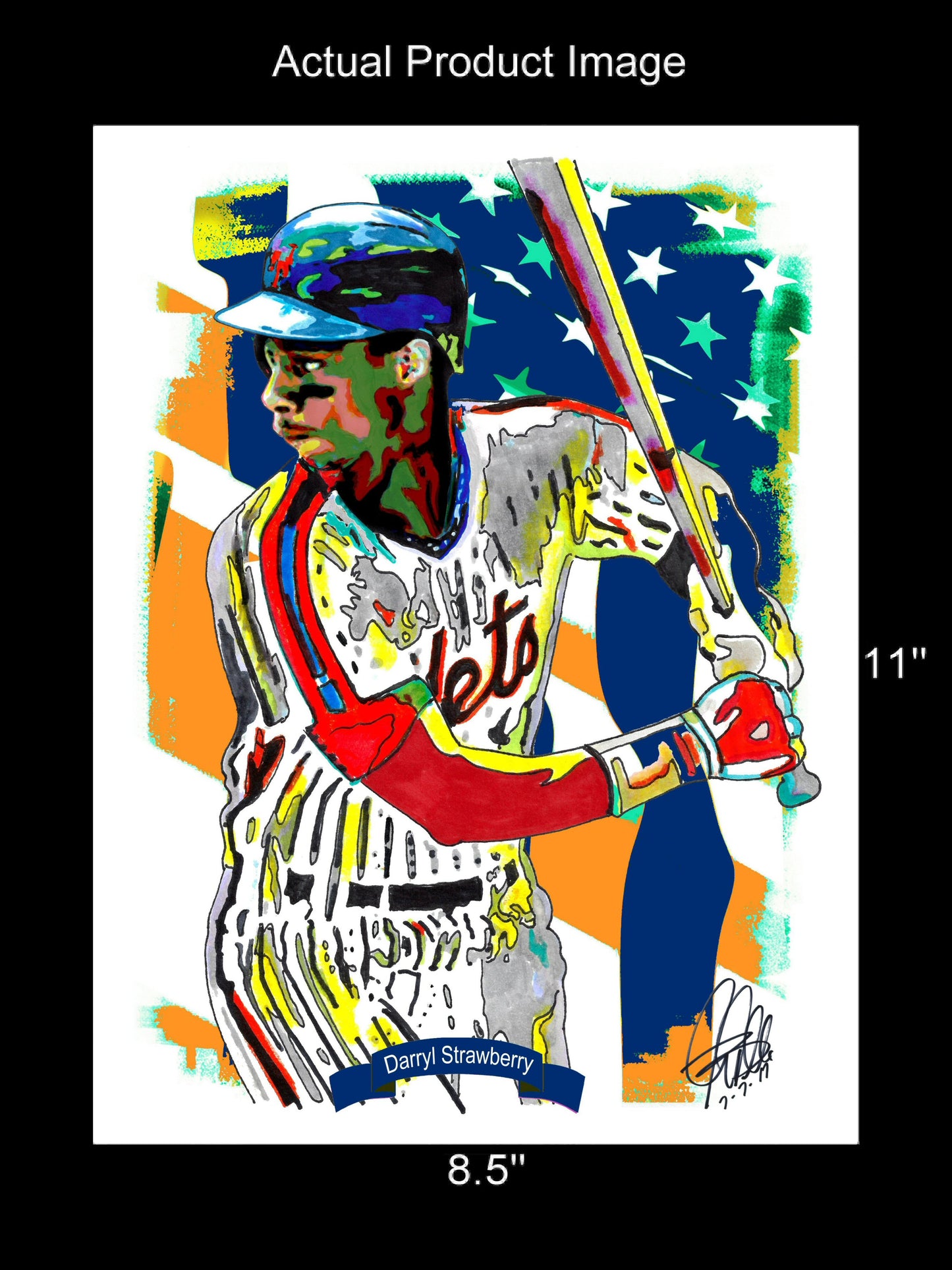 Darryl Strawberry New York Mets Baseball Sports Poster Print Wall Art 8.5x11