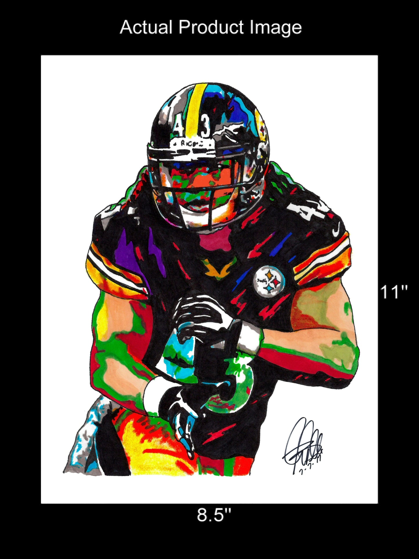 Troy Polamalu Pittsburgh Steelers Football Poster Print Wall Art 8.5x11