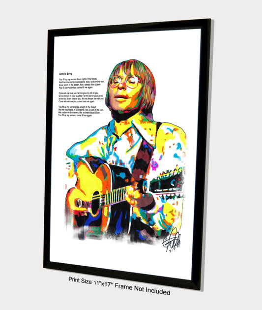 John Denver Annie's Song Singer Folk Music Poster Print Wall Art 11x17