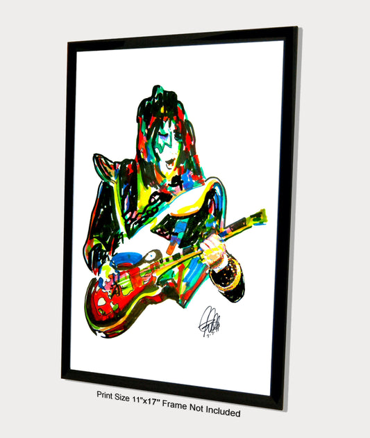 Ace Frehley Kiss New York Groove Guitar Rock Music Print Poster Wall Art 11x17