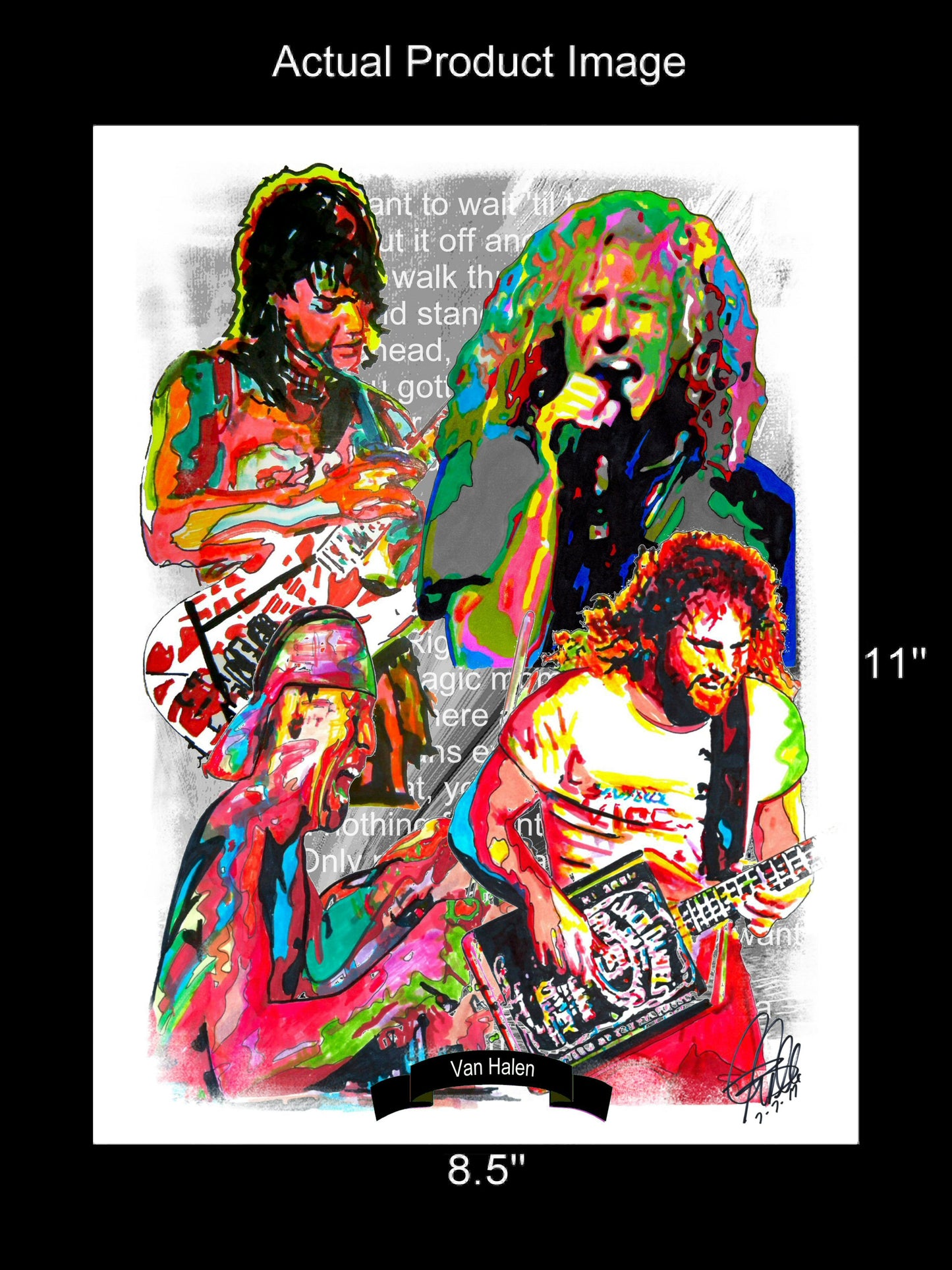 Van Halen Sammy Hagar Rock Music Poster Print Wall Art 8.5x11