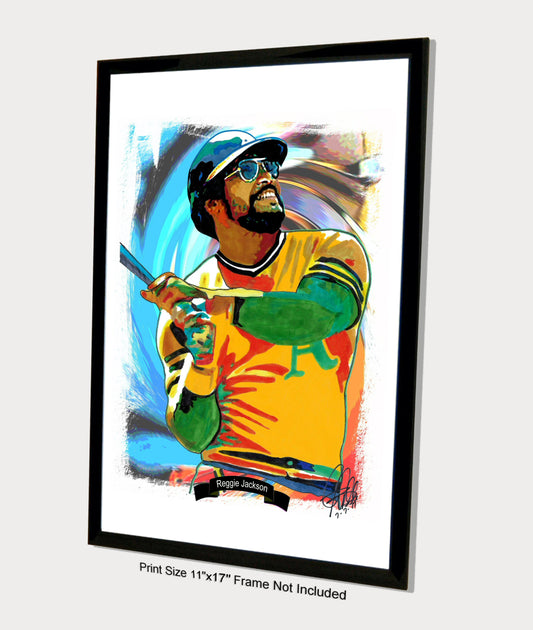 Reggie Jackson Oakland Athletics Baseball Sports Poster Print Wall Art 11x17