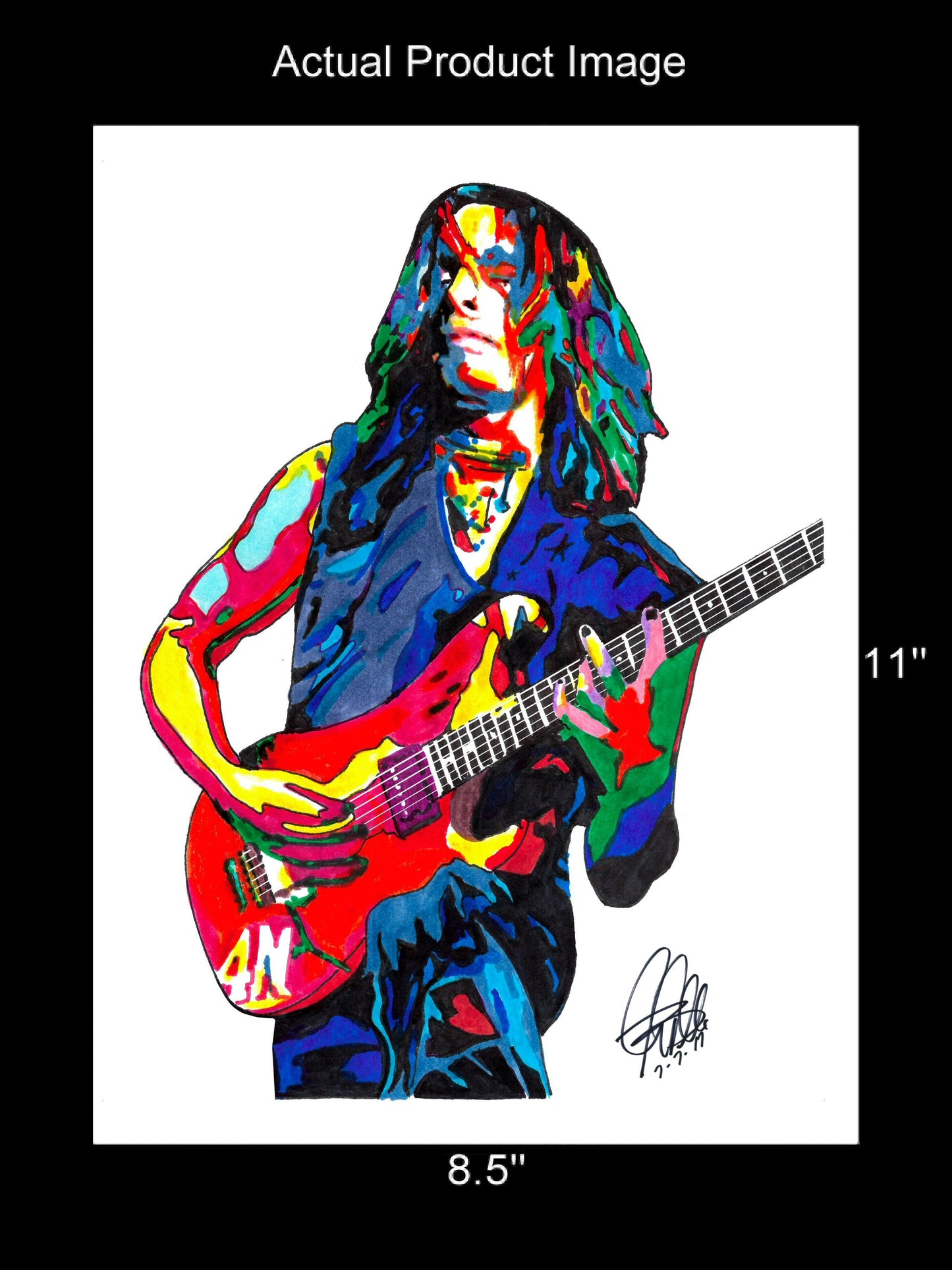Nuno Bettencourt Extreme Guitar Hard Rock Music Poster Print Wall Art 8.5x11