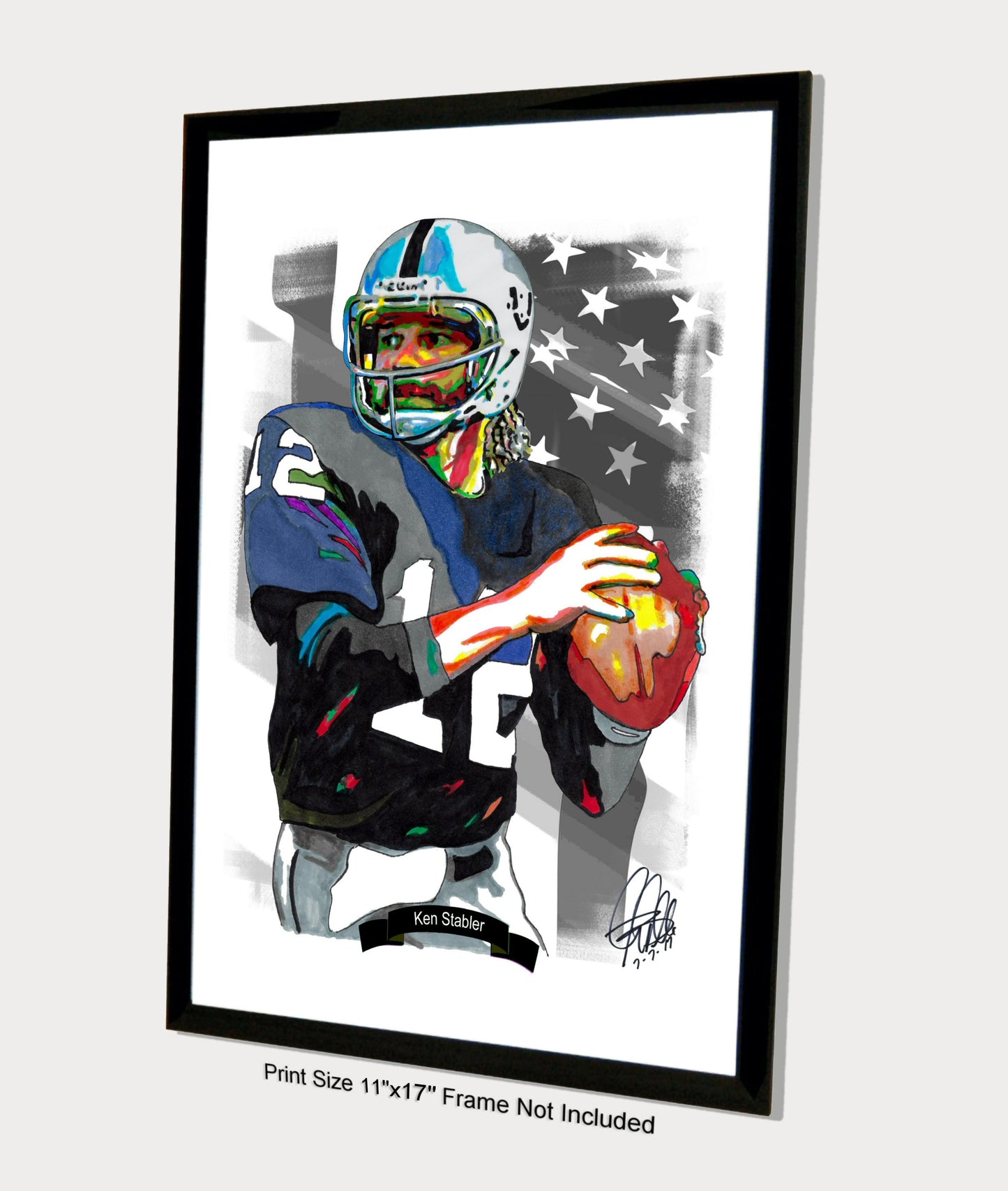 Ken Snake Stabler Oakland Raiders QB Football Poster Print Wall Art 11x17
