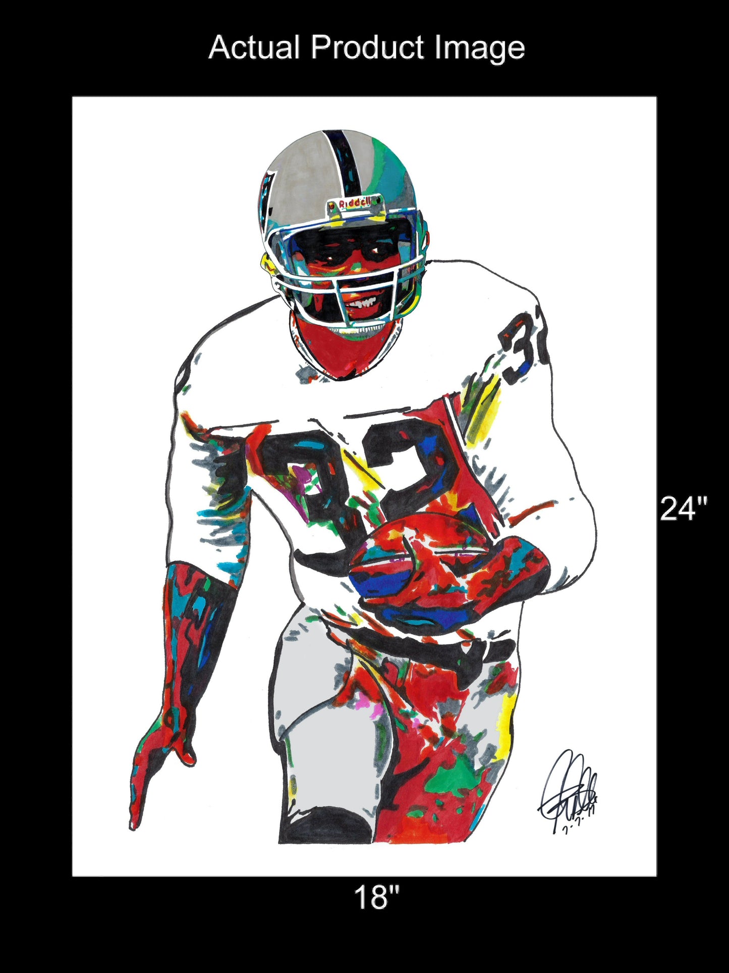 Marcus Allen Oakland Raiders Football Running Back Poster Print Wall Art 18x24